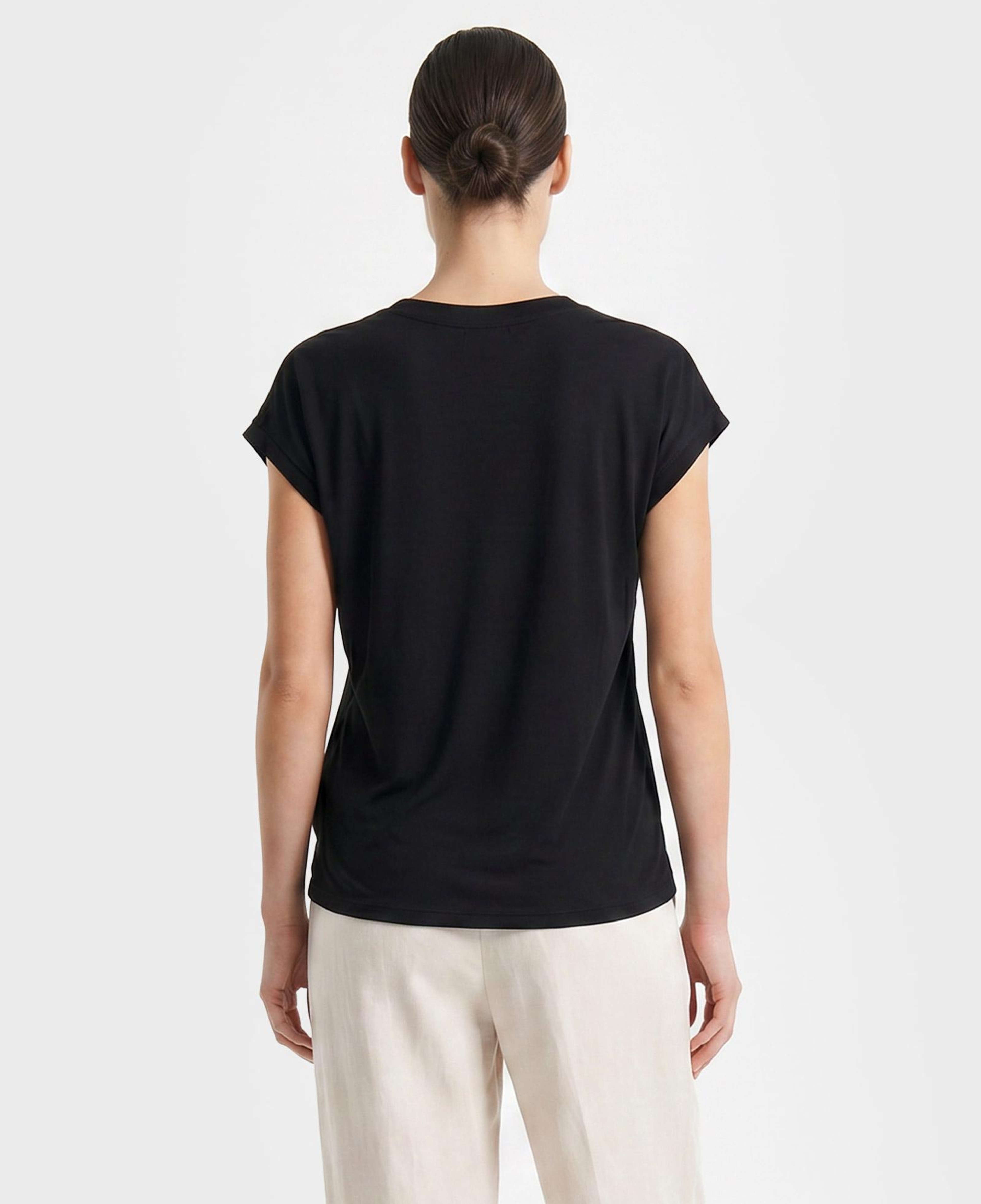 GANT Kadın Siyah V Yaka Regular Fit T-Shirt
