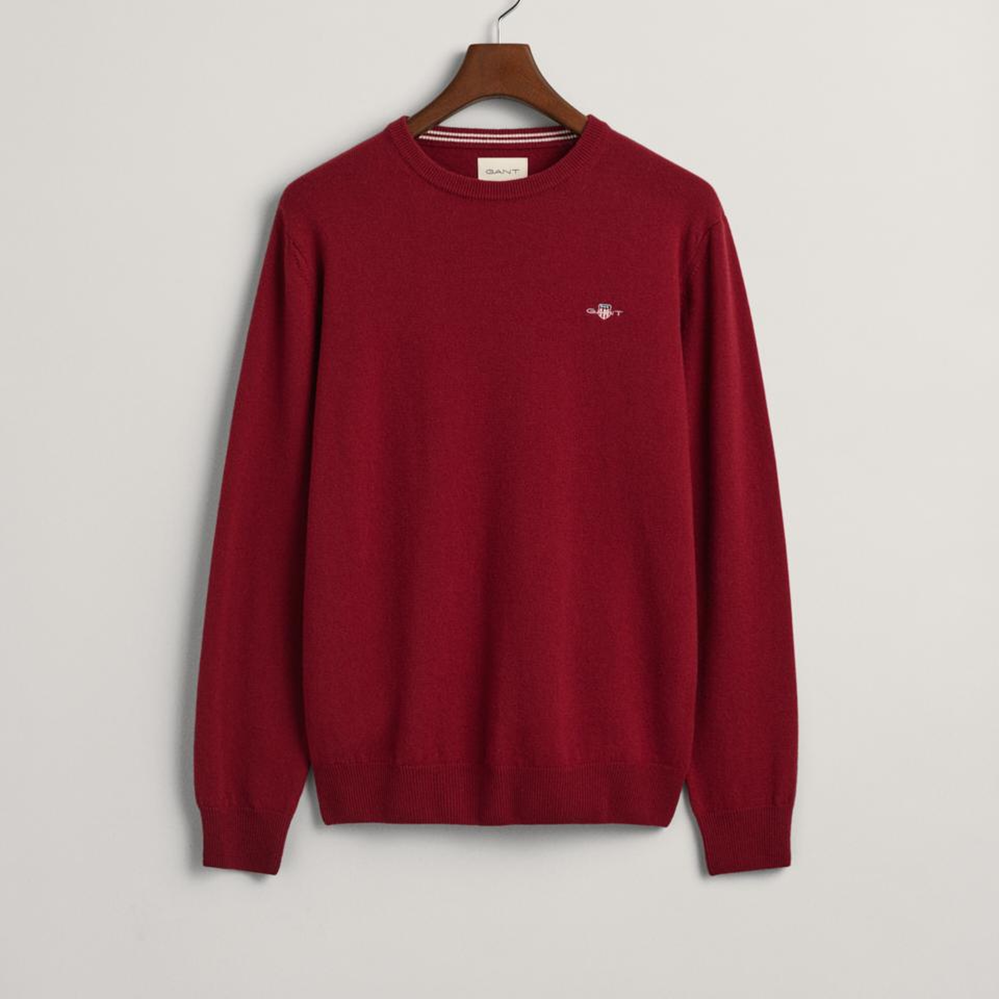GANT Erkek Kırmızı Regular Fit Bisiklet Yaka Yün Kazak