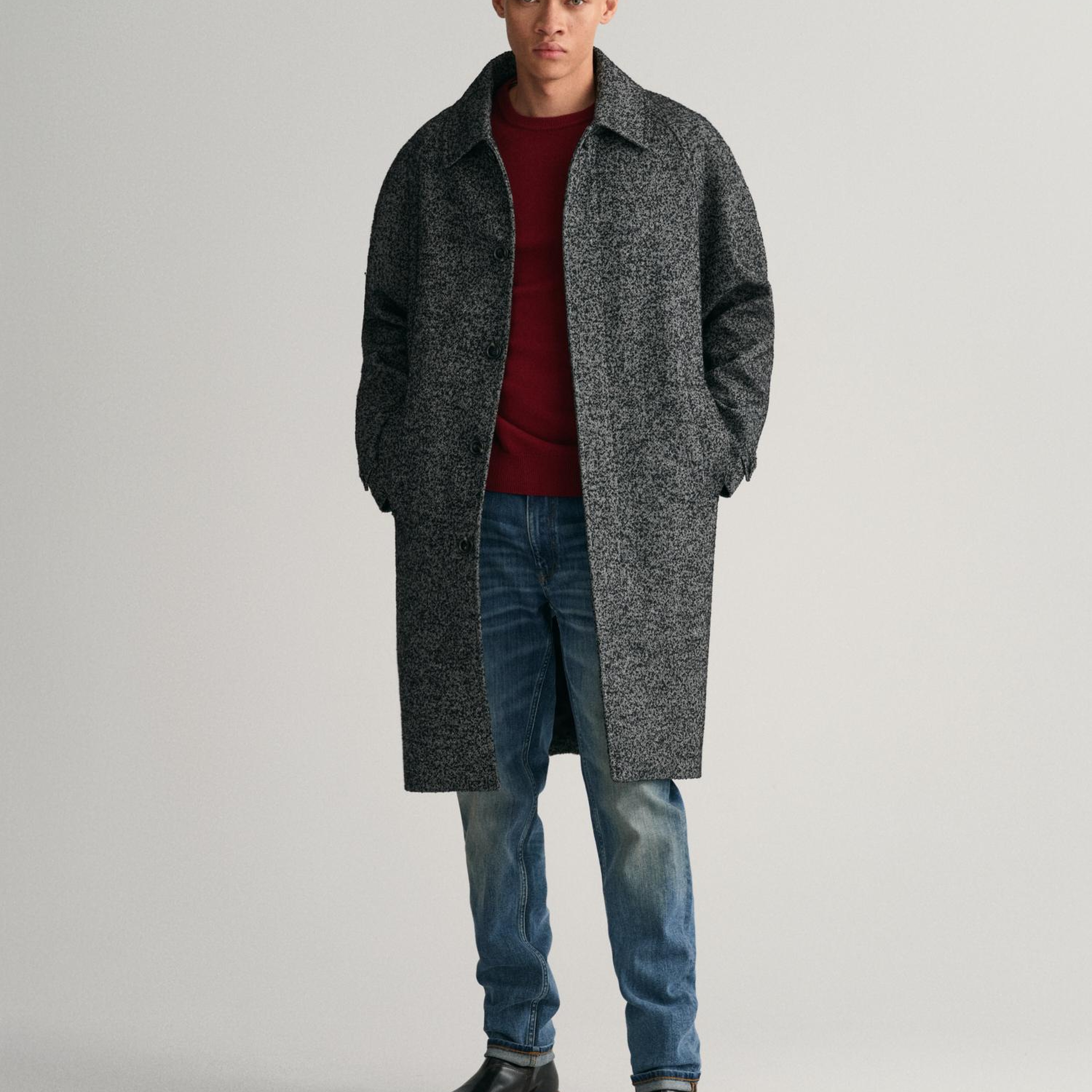 GANT Erkek Kırmızı Regular Fit Bisiklet Yaka Yün Kazak