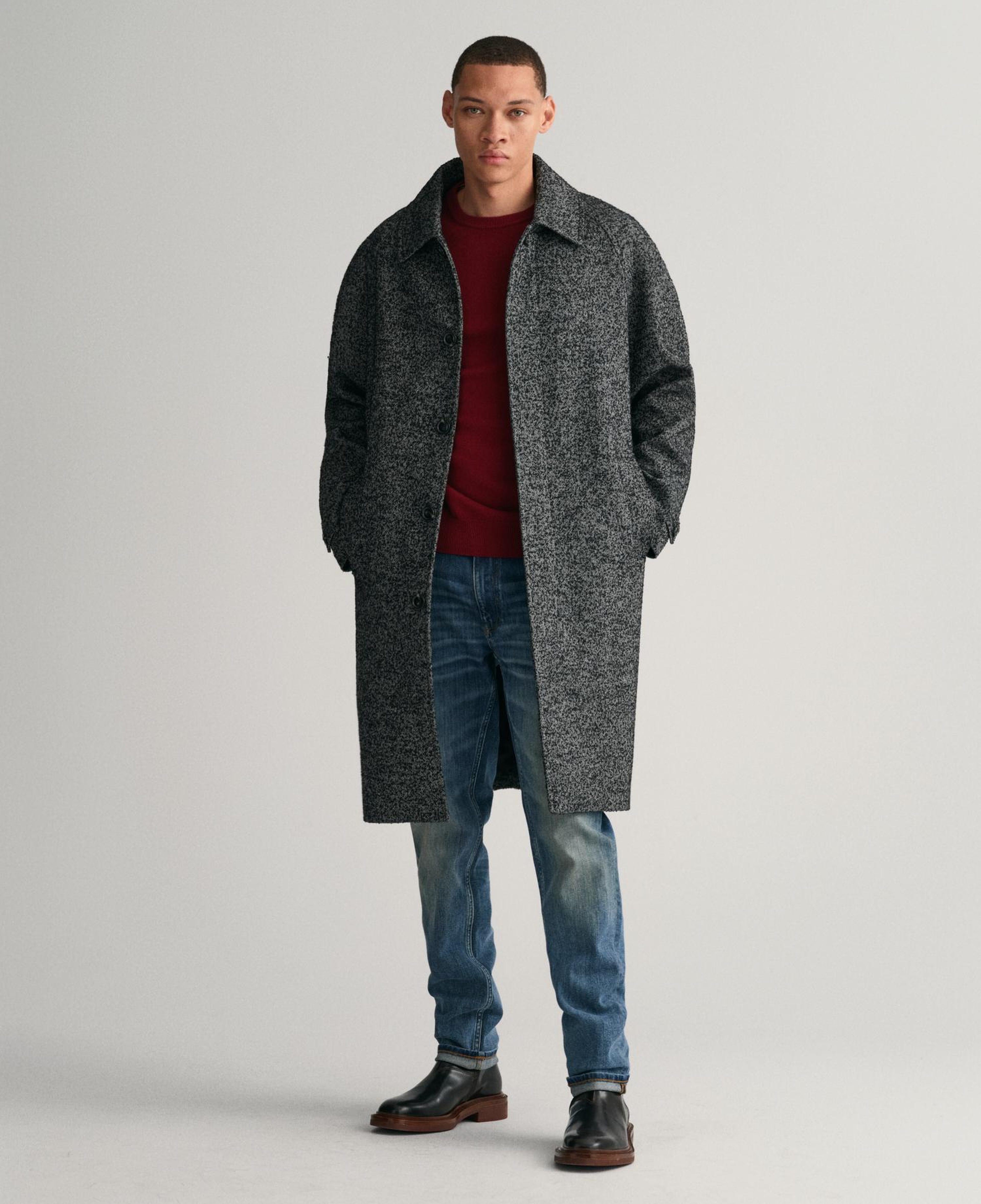 GANT Erkek Kırmızı Regular Fit Bisiklet Yaka Yün Kazak