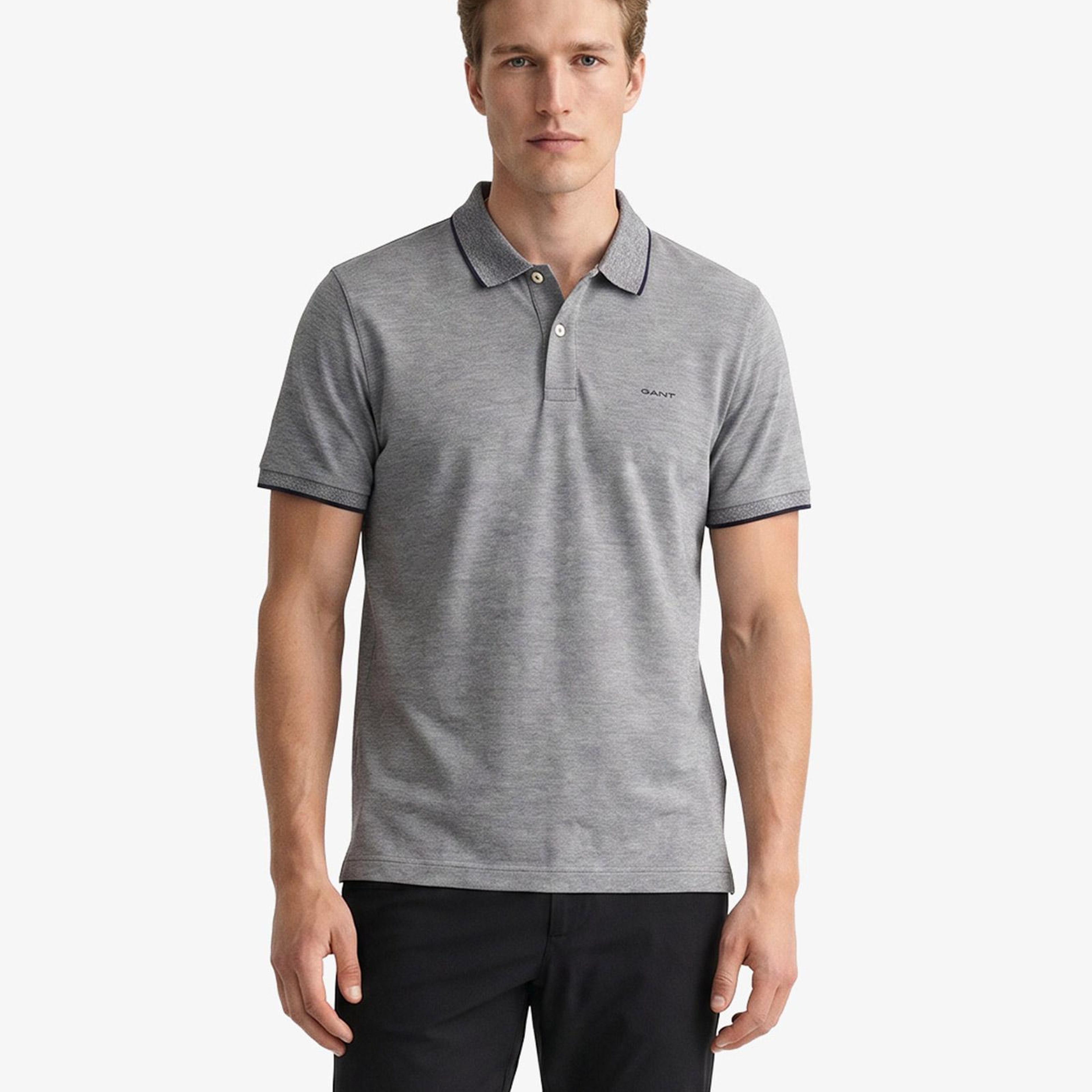 GANT Erkek Siyah Regular Fit Polo Yaka T-Shirt