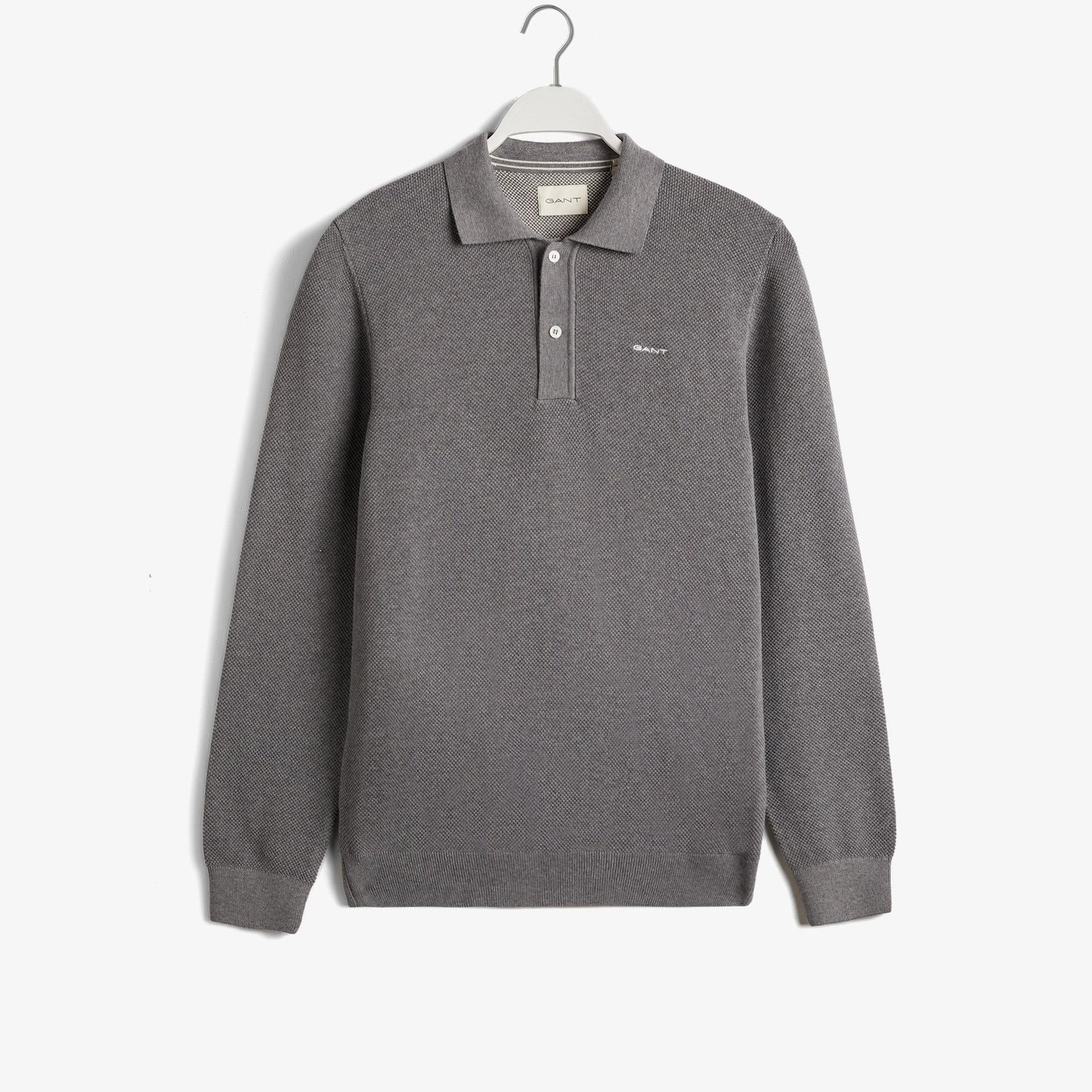 GANT Erkek Gri Regular Fit Klasik Yaka Kazak