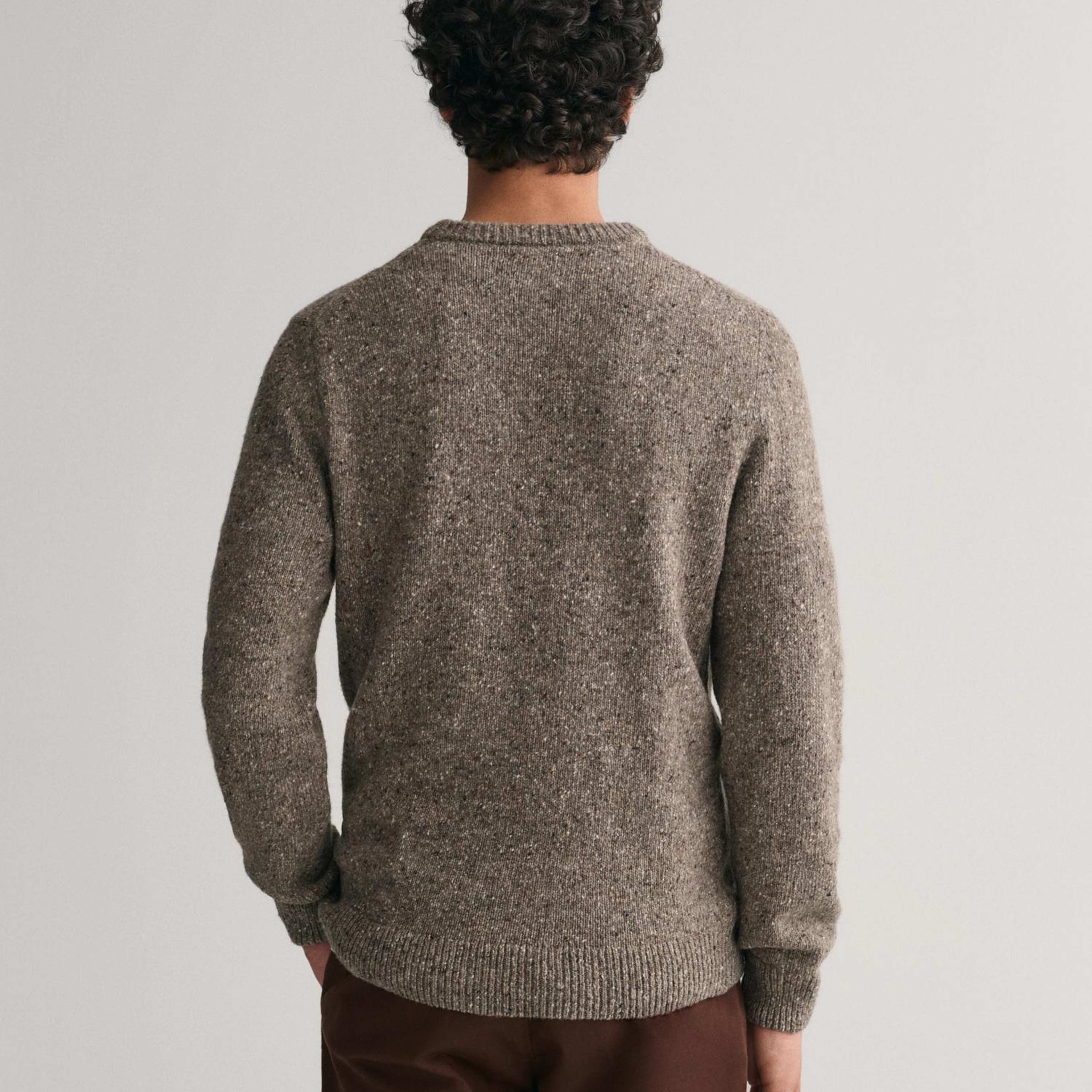 GANT Erkek Gri Regular Fit Bisiklet Yaka Kazak