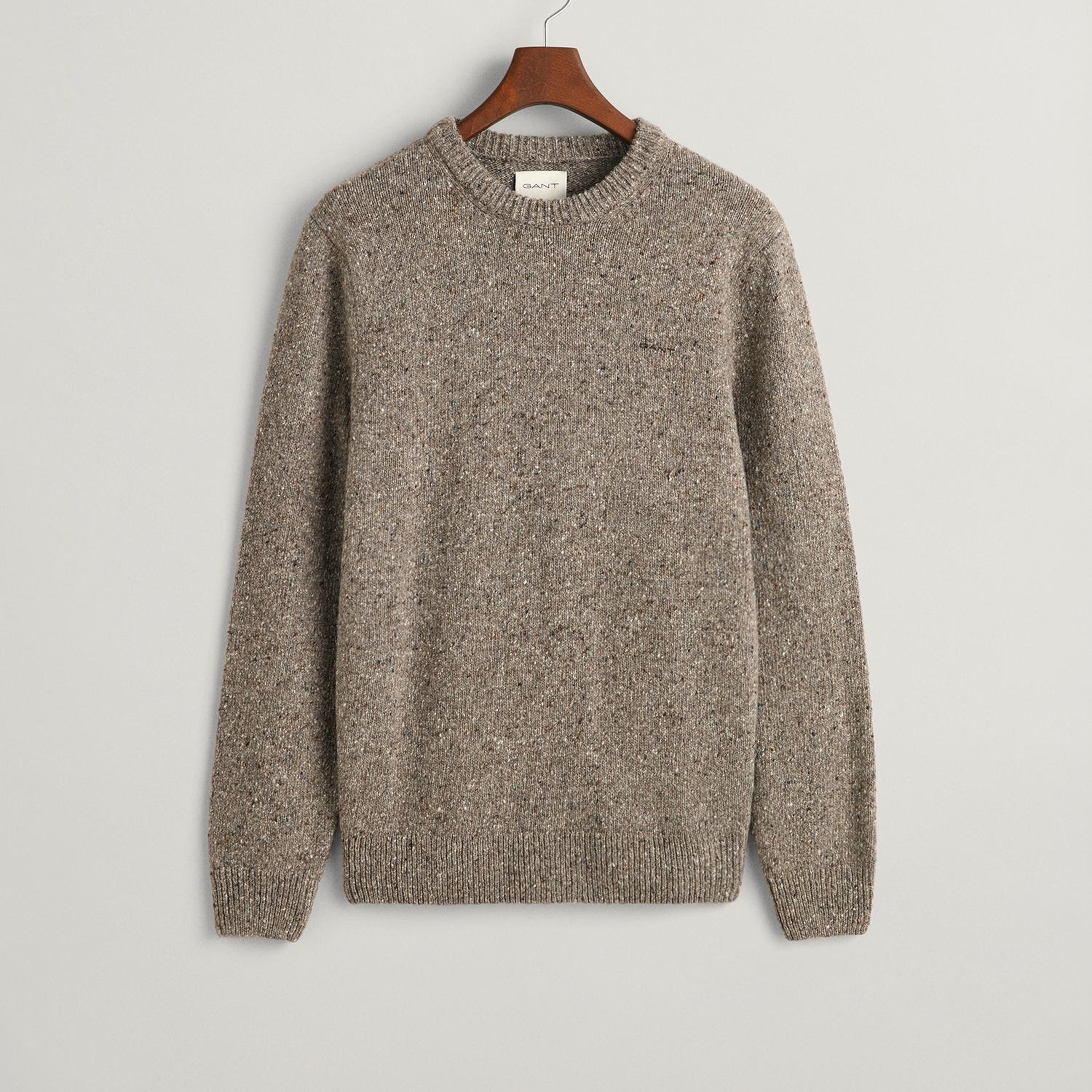 GANT Erkek Gri Regular Fit Bisiklet Yaka Kazak