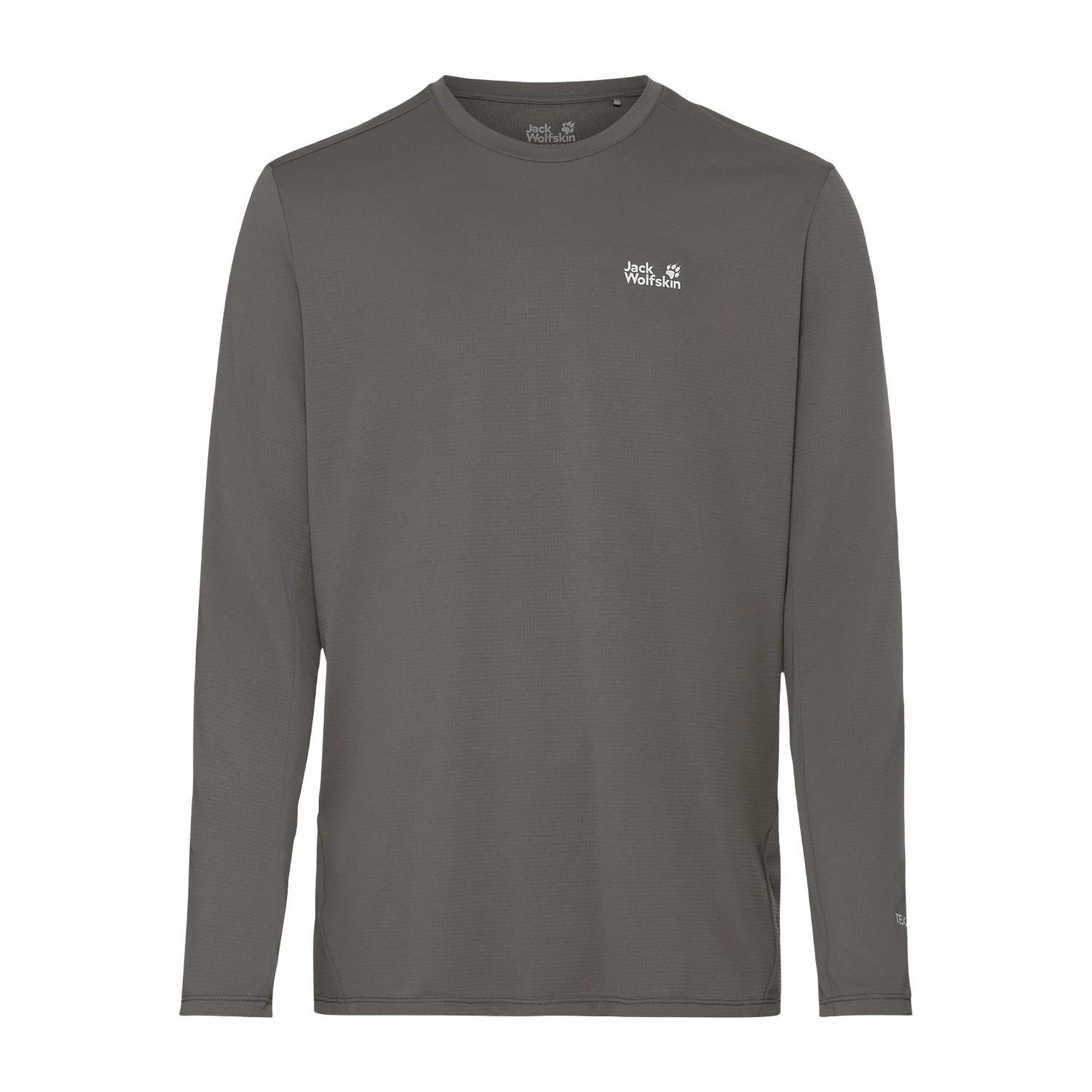 Jack Wolfskin Prelight Suncool Ls Erkek Gri Tişört