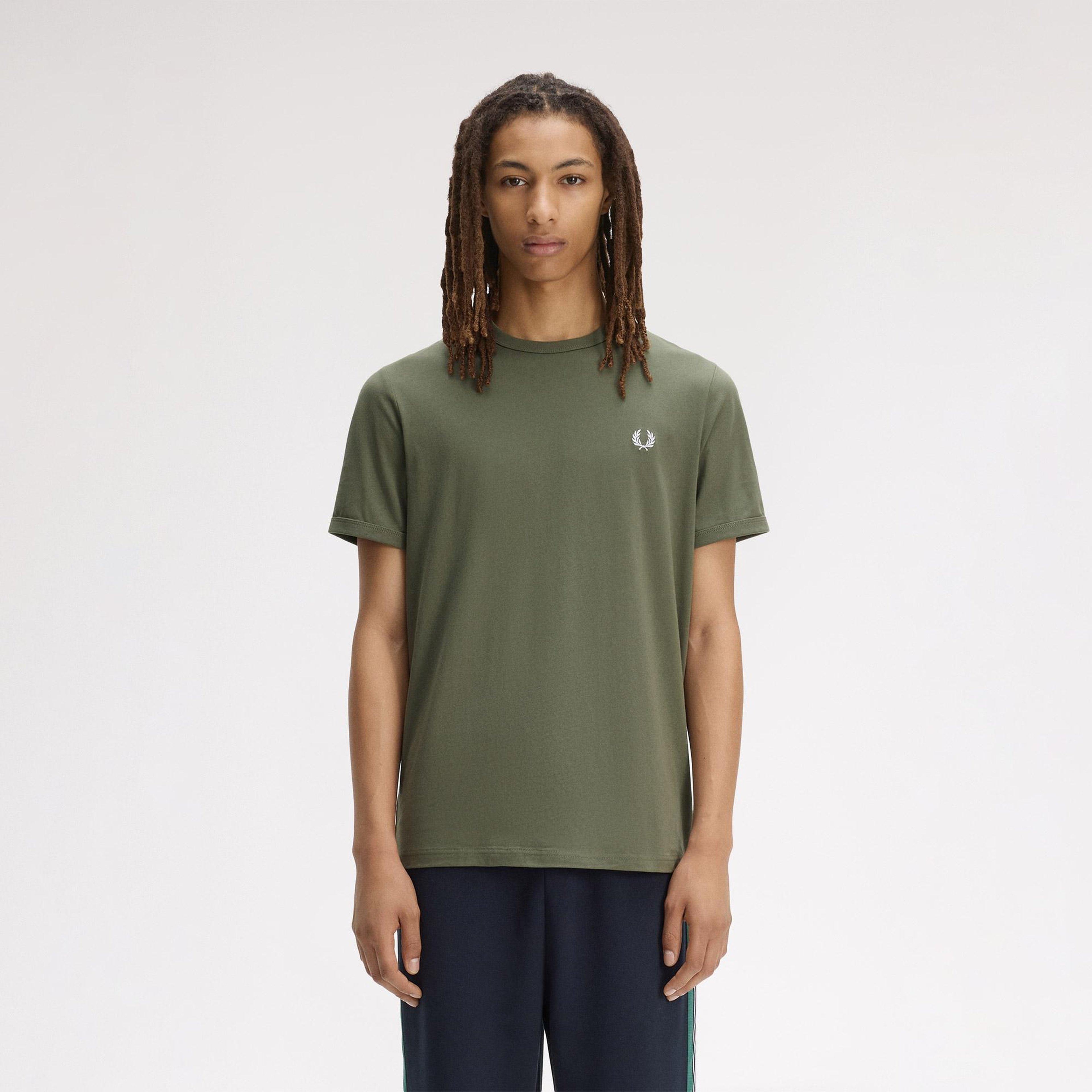 Fred Perry Ringer Erkek Yeşil T-Shirt