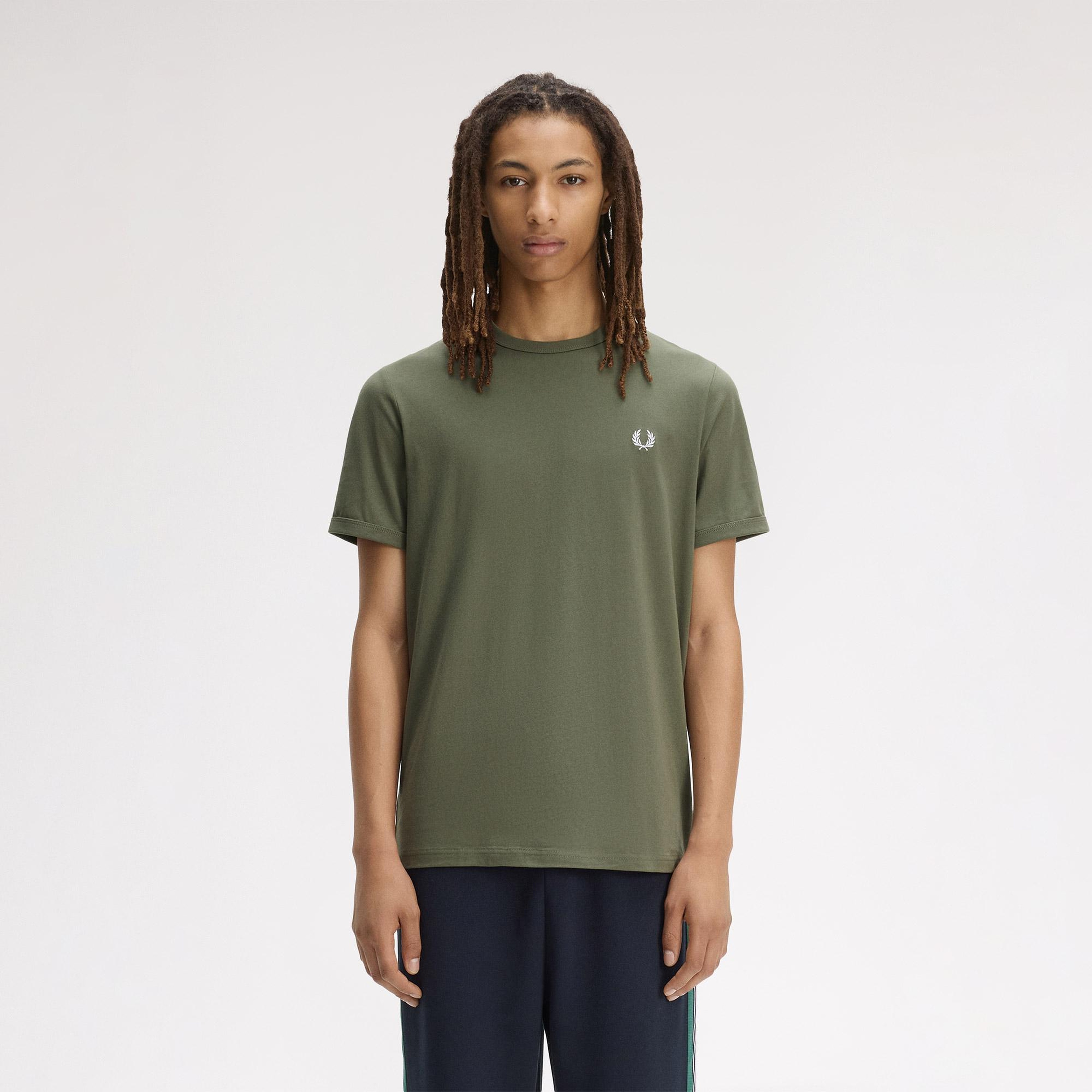 Fred Perry Ringer Erkek Yeşil T-Shirt