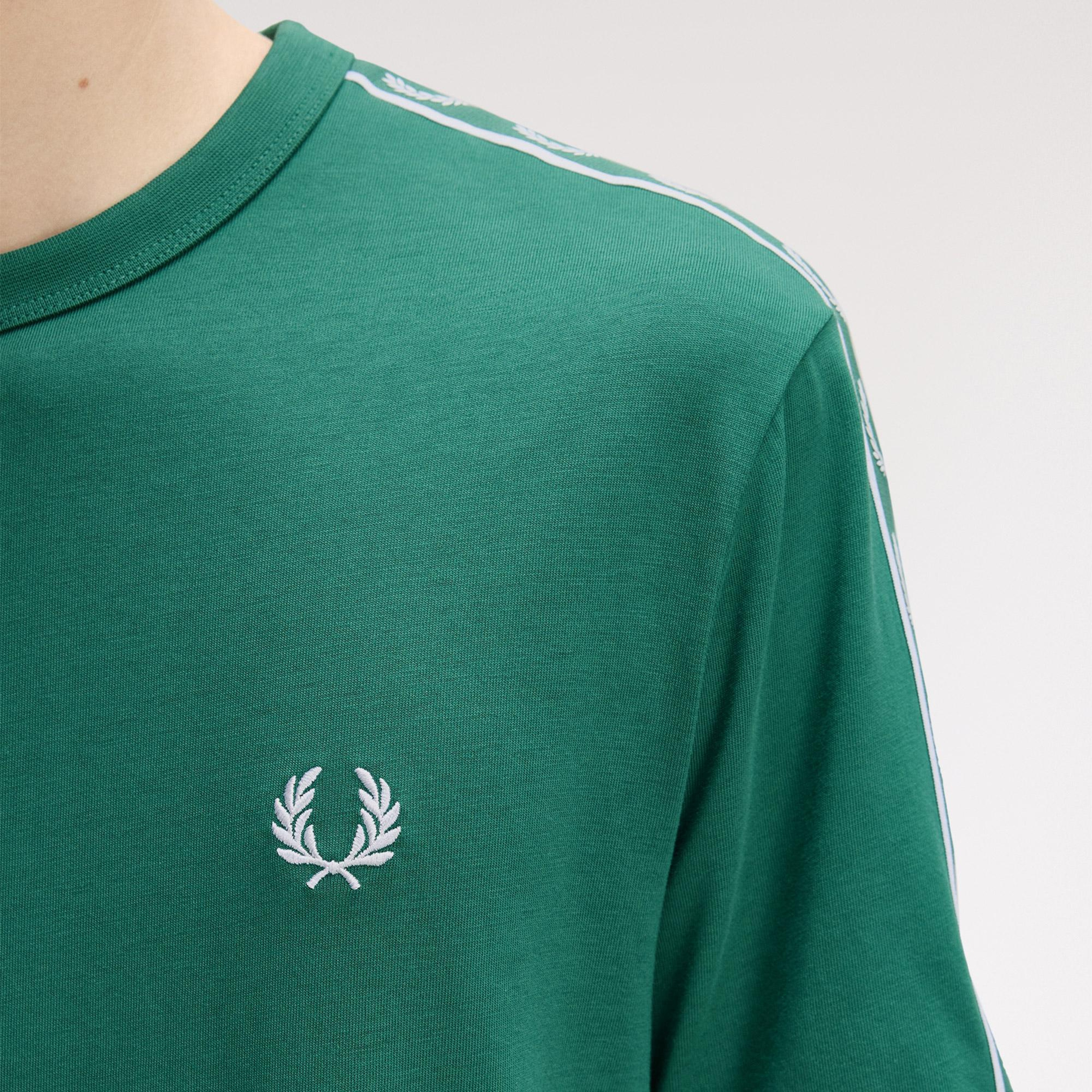 Fred Perry Contrast Tape Ringer Erkek Yeşil T-Shirt