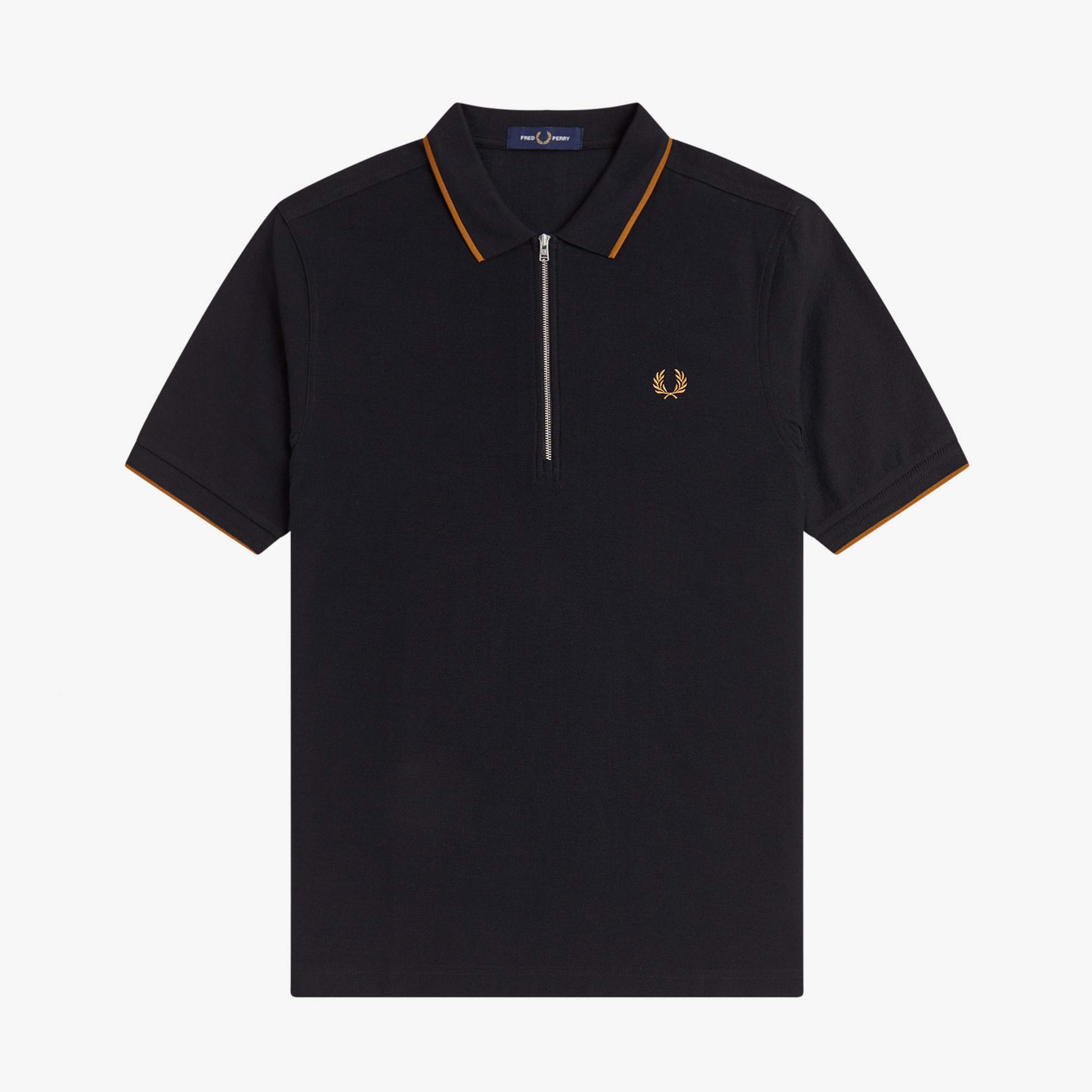 Fred Perry Crepe Pique Erkek Siyah Polo