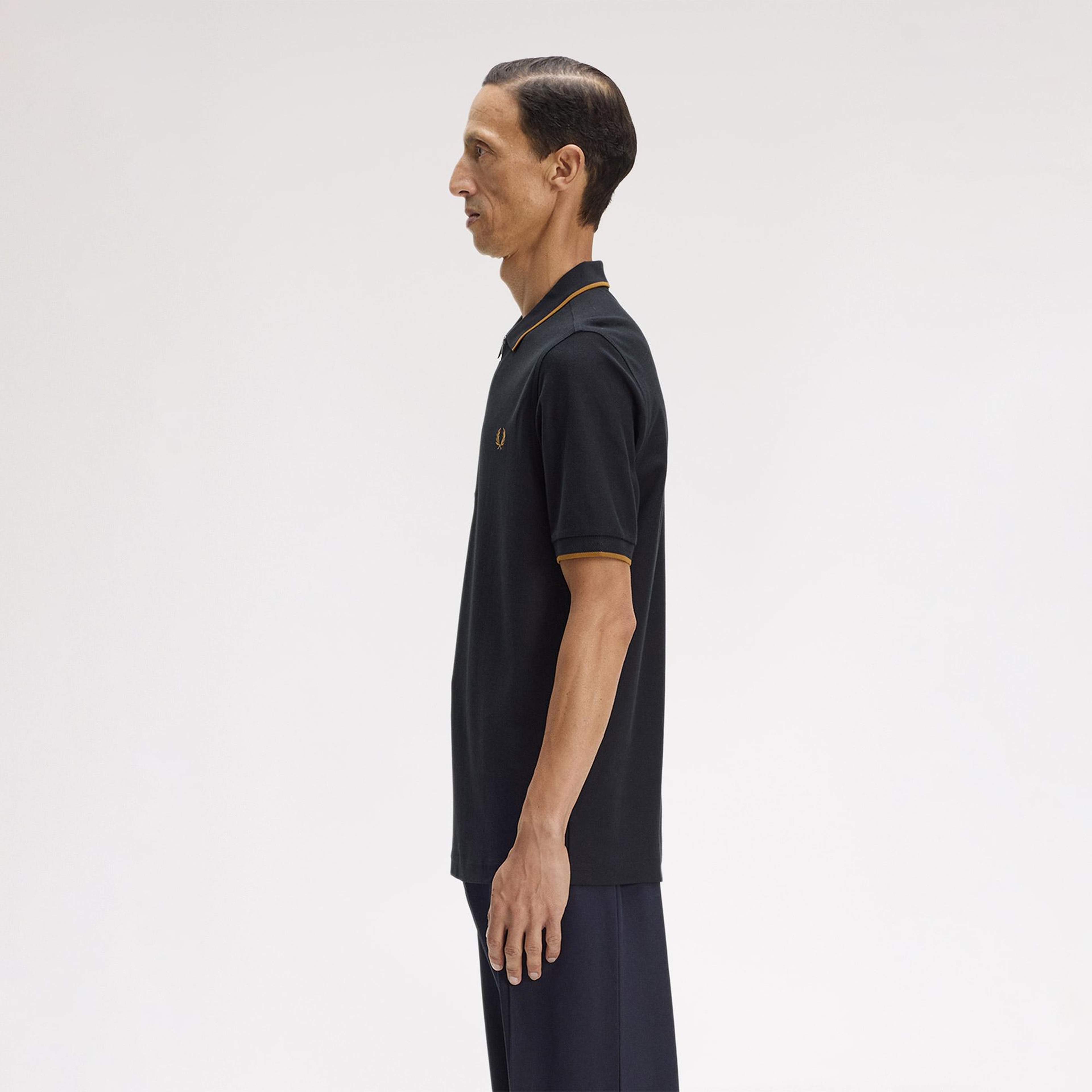 Fred Perry Crepe Pique Erkek Siyah Polo