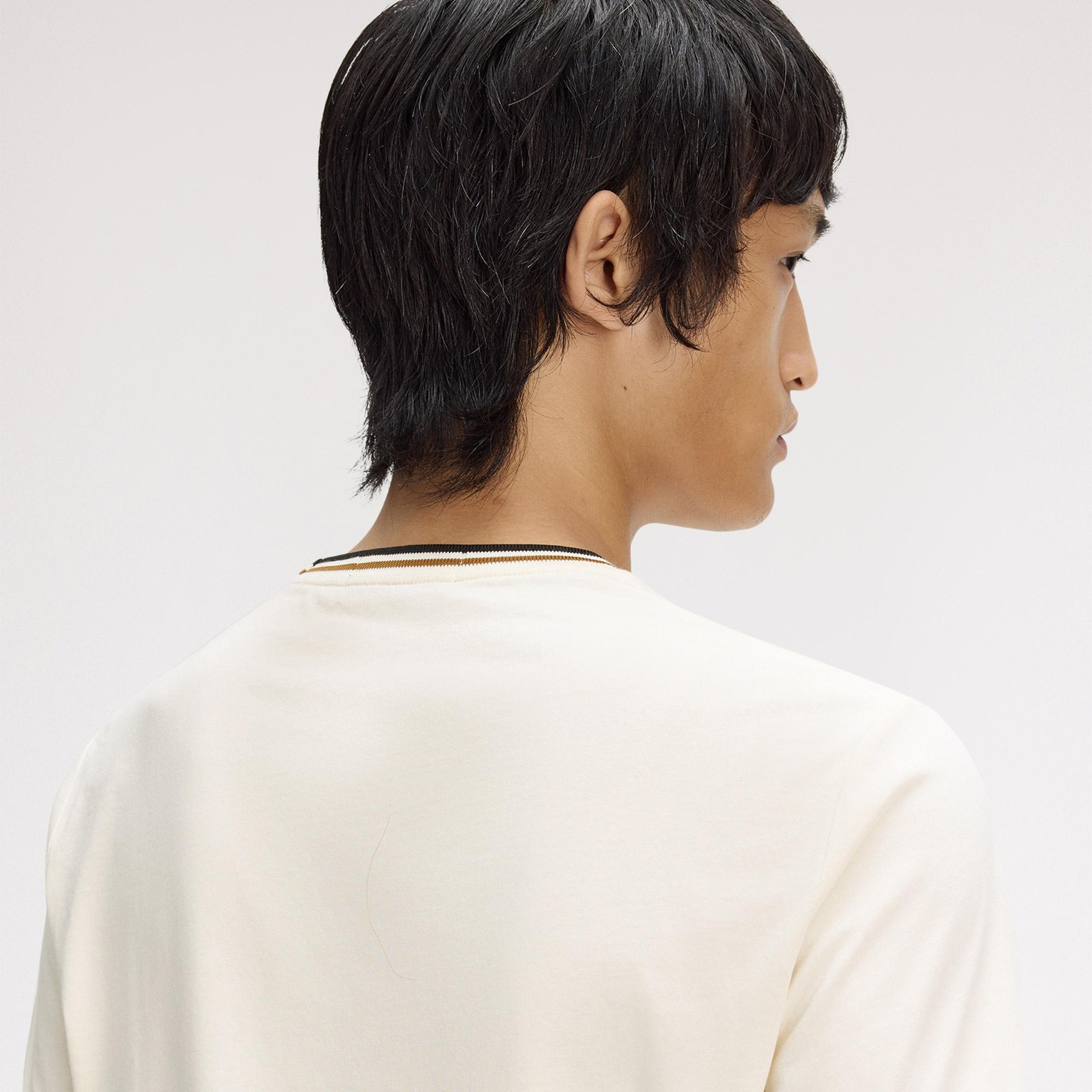 Fred Perry Twin Tipped Erkek Krem T-Shirt