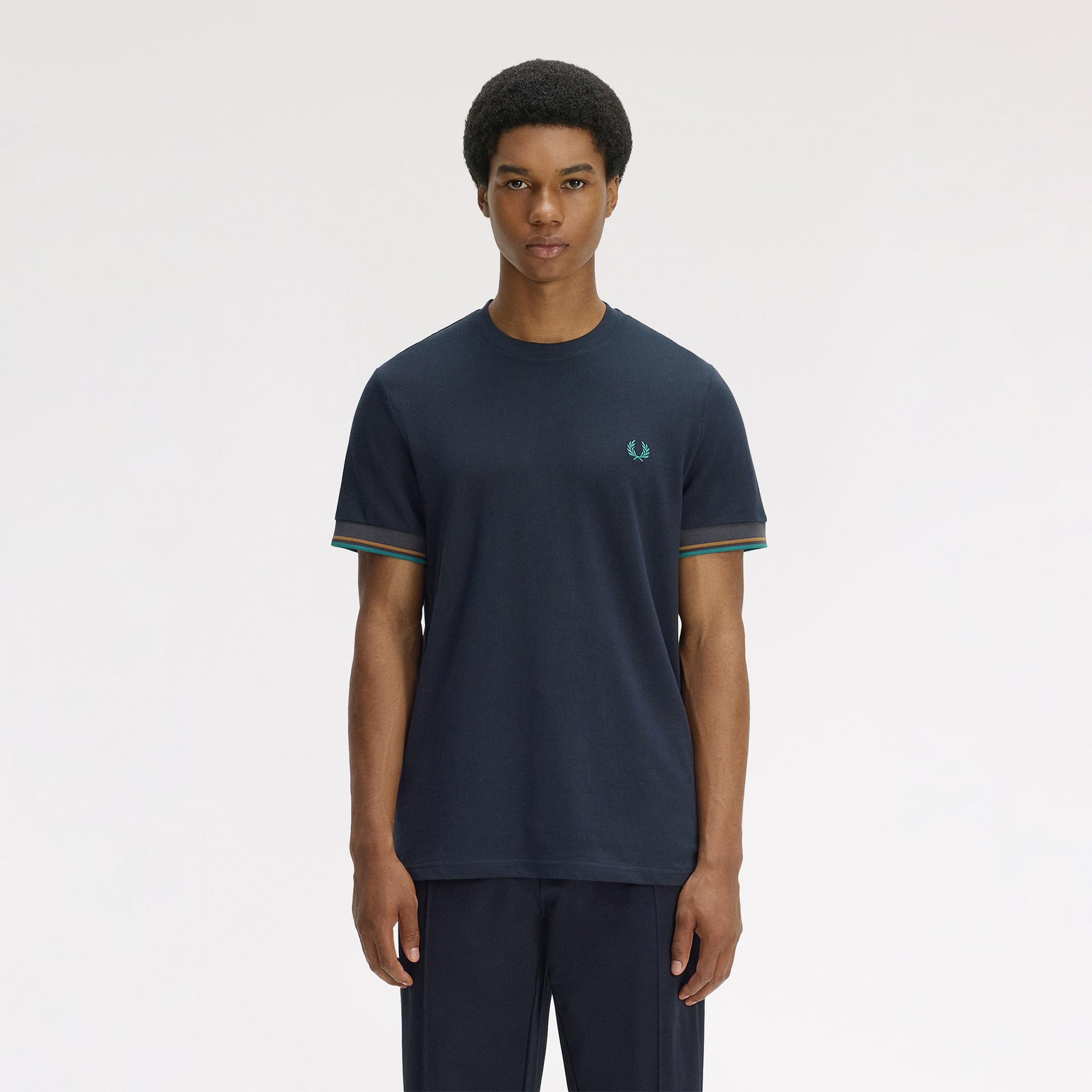 Fred Perry Twin Tipped Cuff Erkek Lacivert T-Shirt