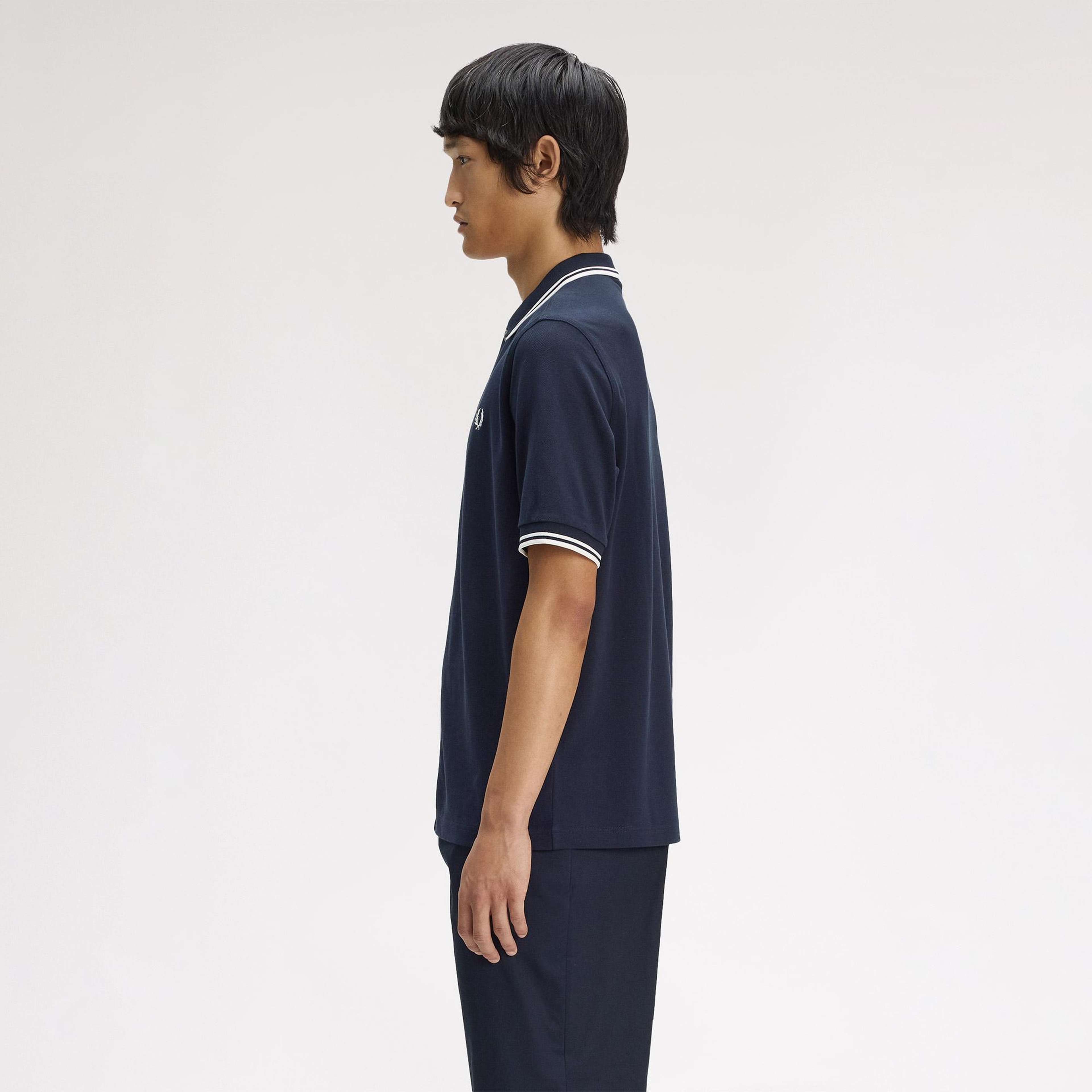 Fred Perry Button Through Erkek Lacivert Polo