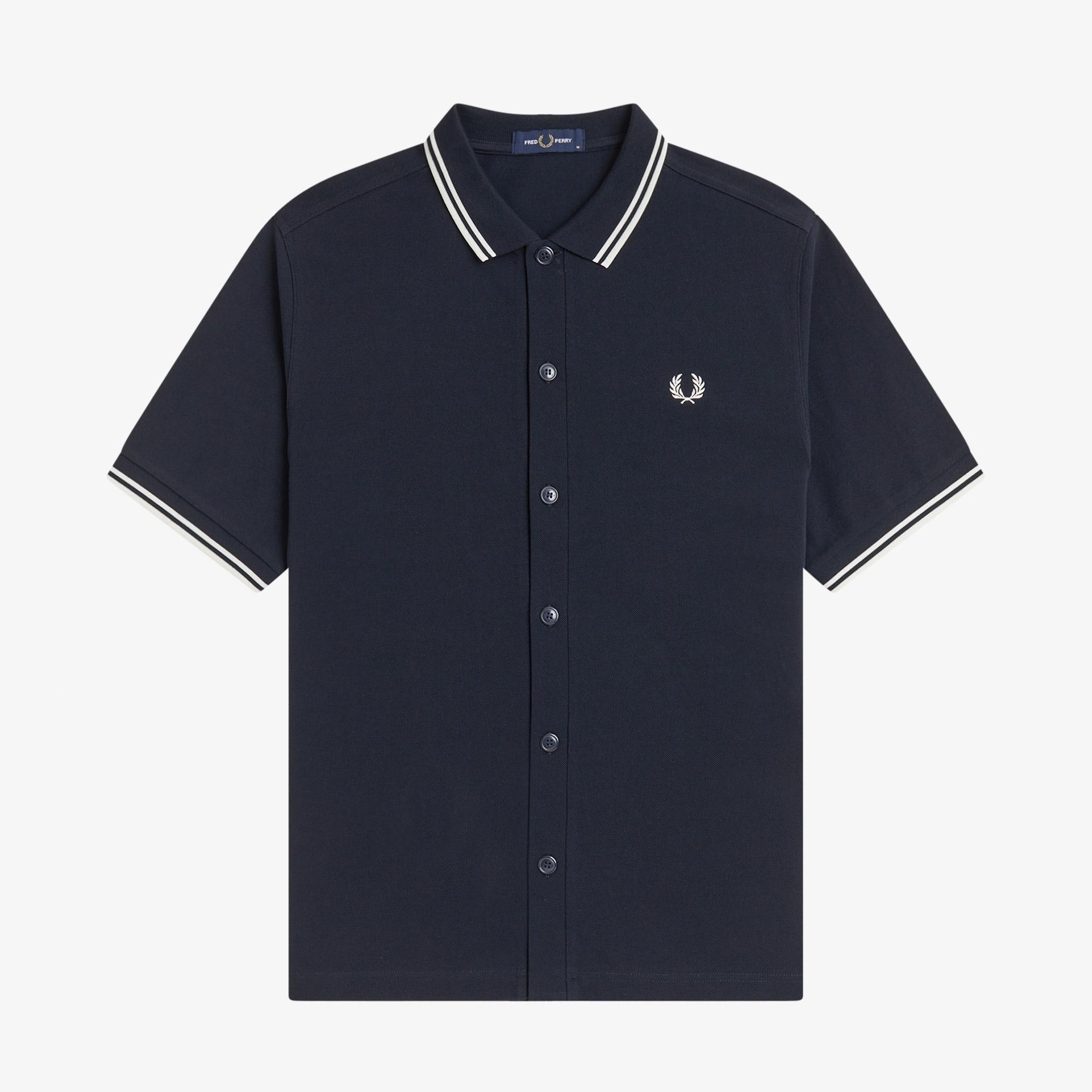 Fred Perry Button Through Erkek Lacivert Polo
