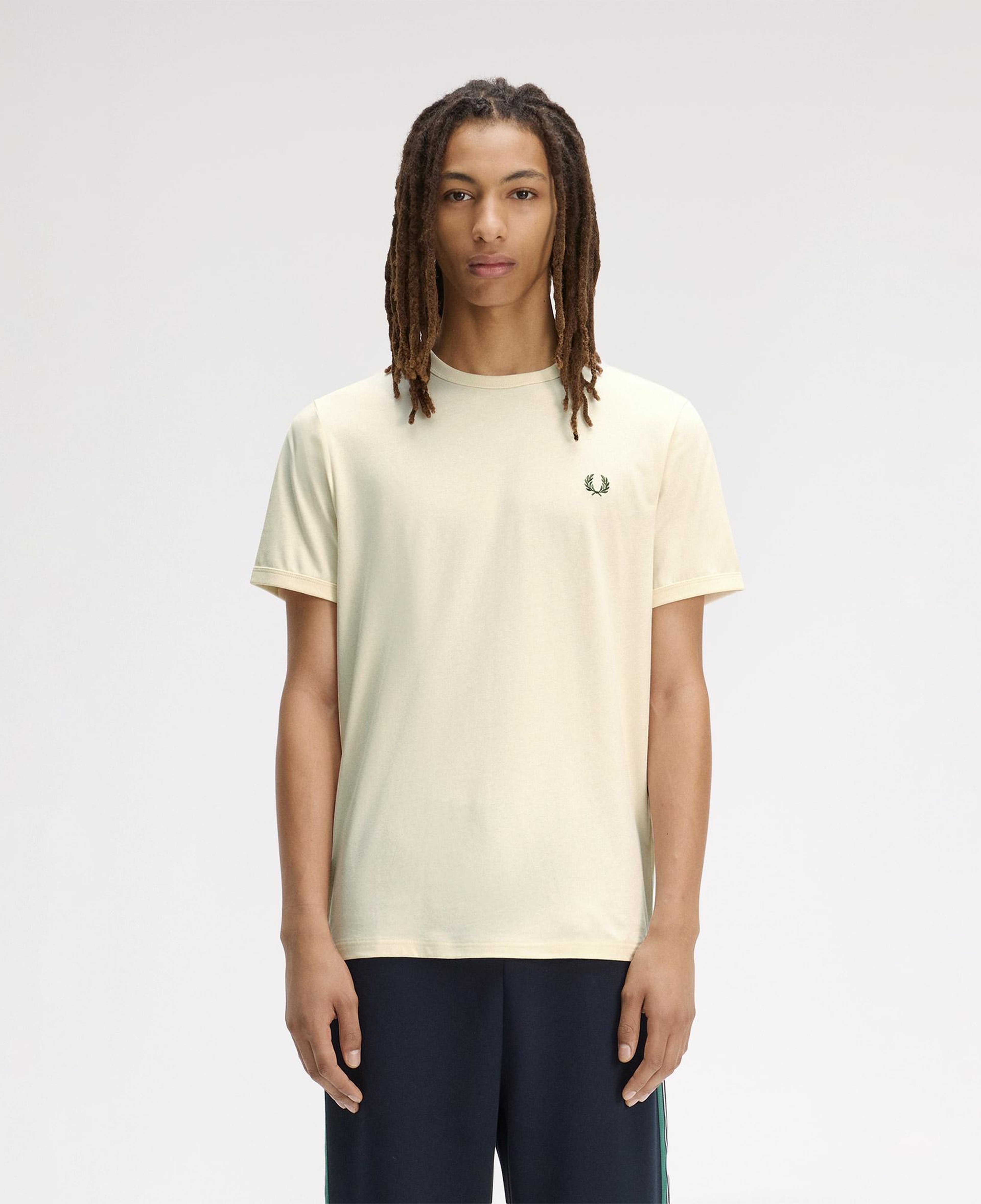 Fred Perry Ringer Erkek Krem T-Shirt
