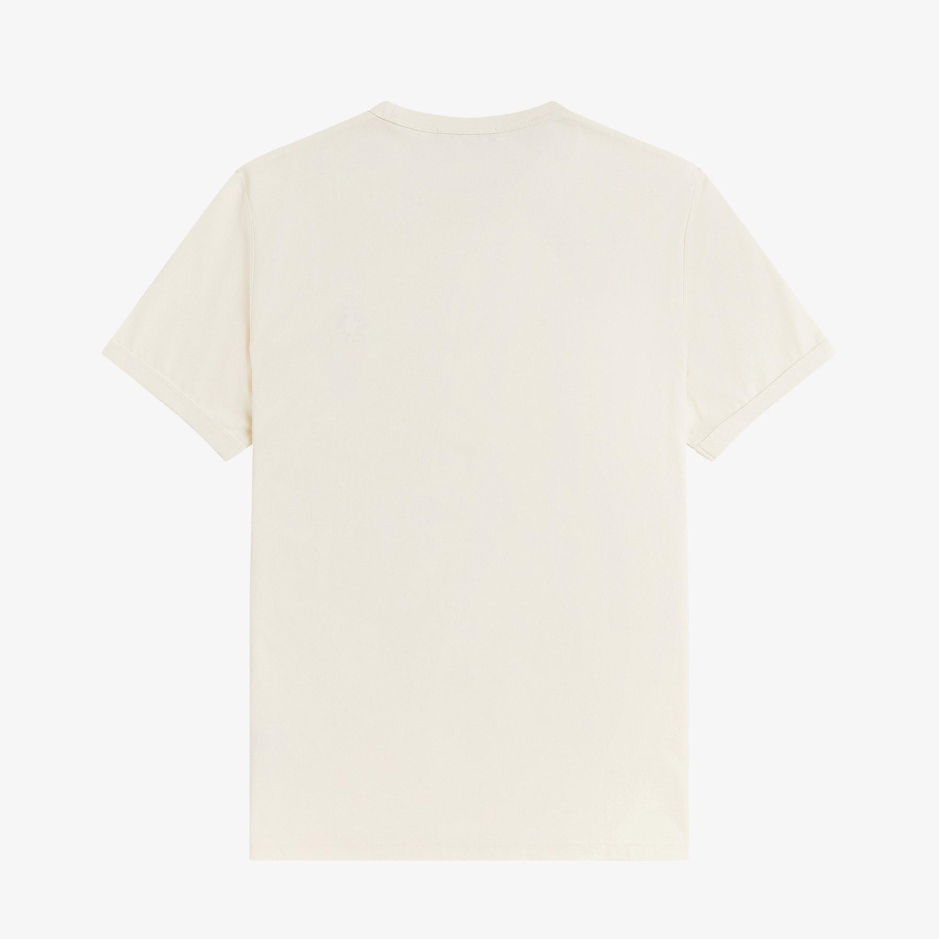Fred Perry Ringer Erkek Krem T-Shirt