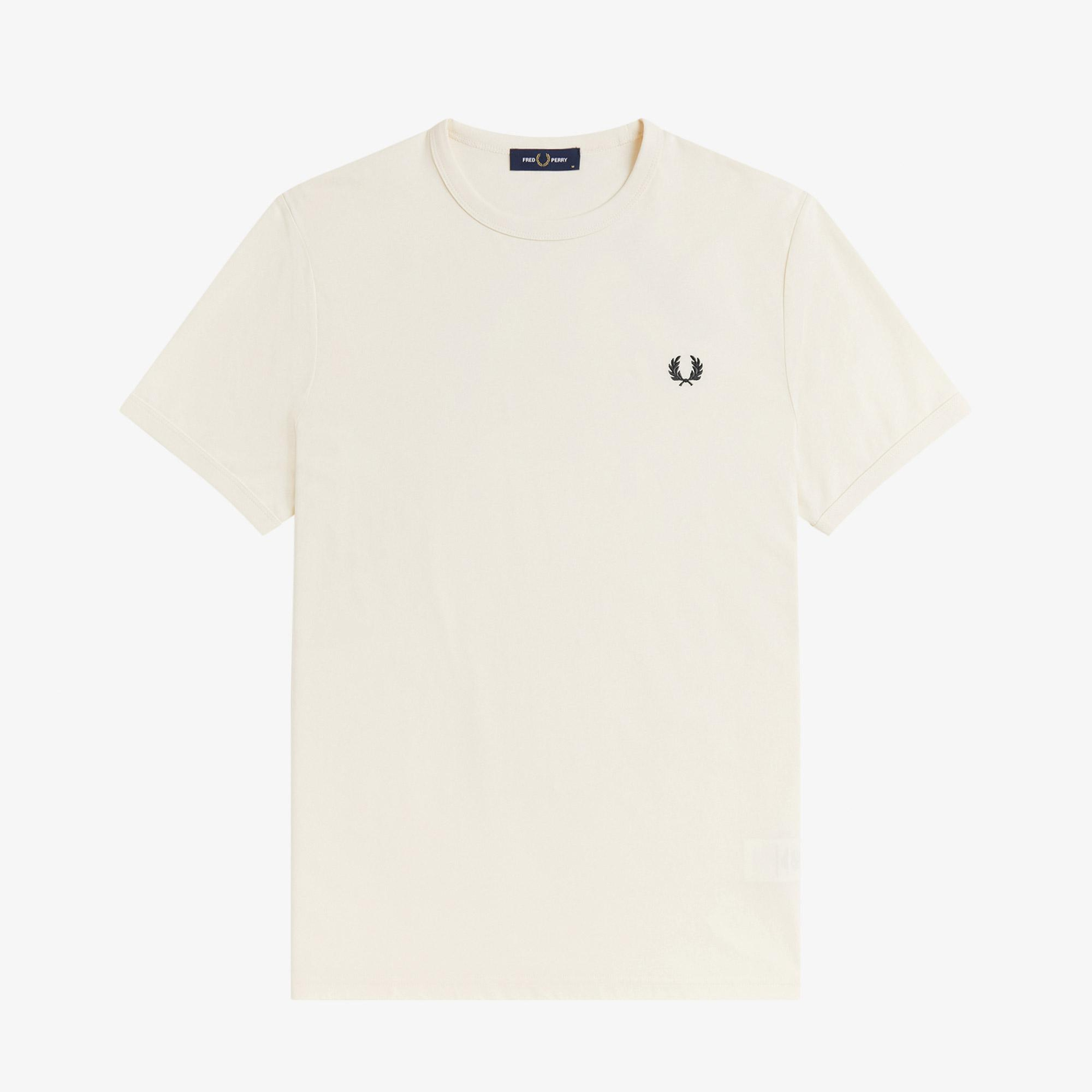 Fred Perry Ringer Erkek Krem T-Shirt