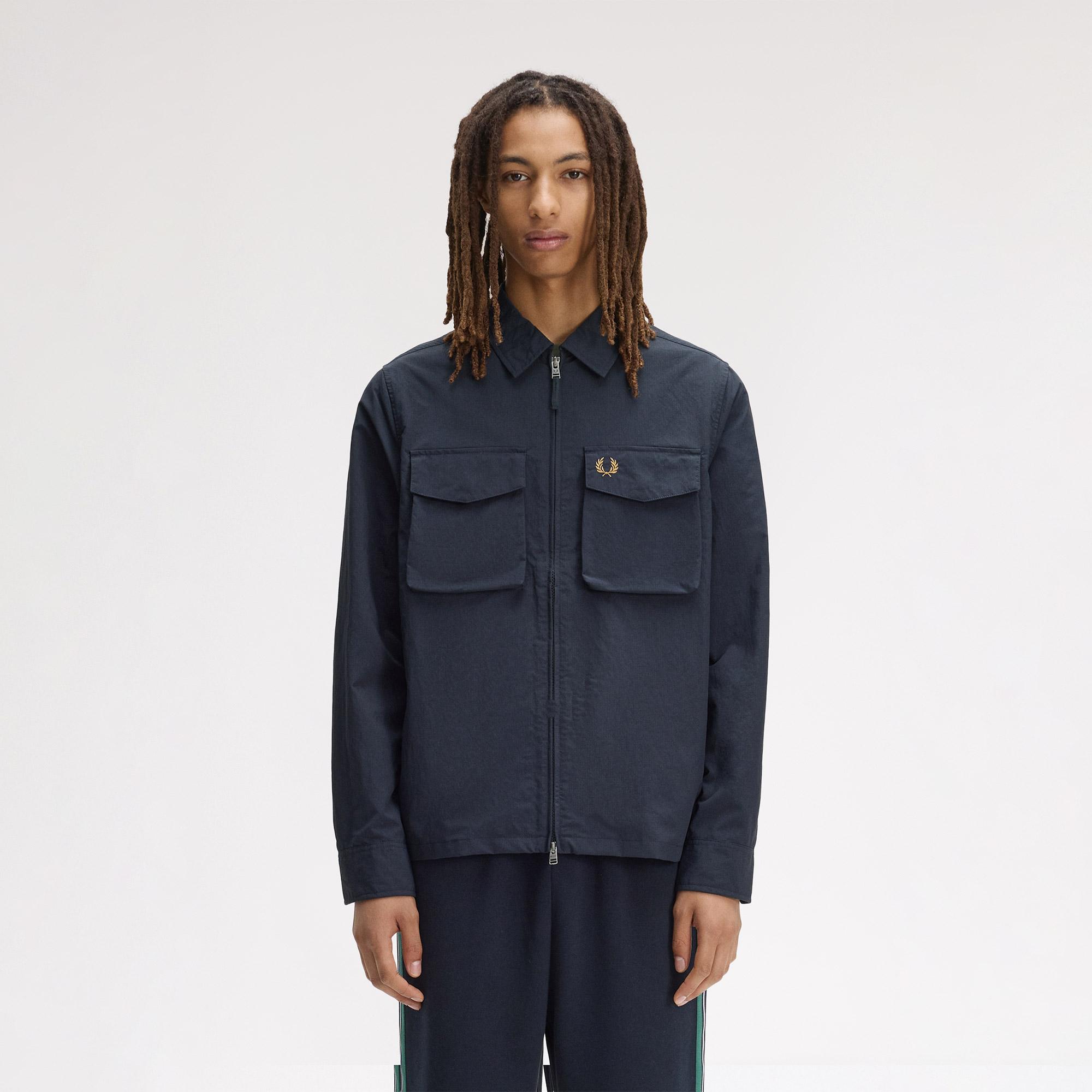 Fred Perry Ripstop Pocket Erkek Lacivert Gömlek