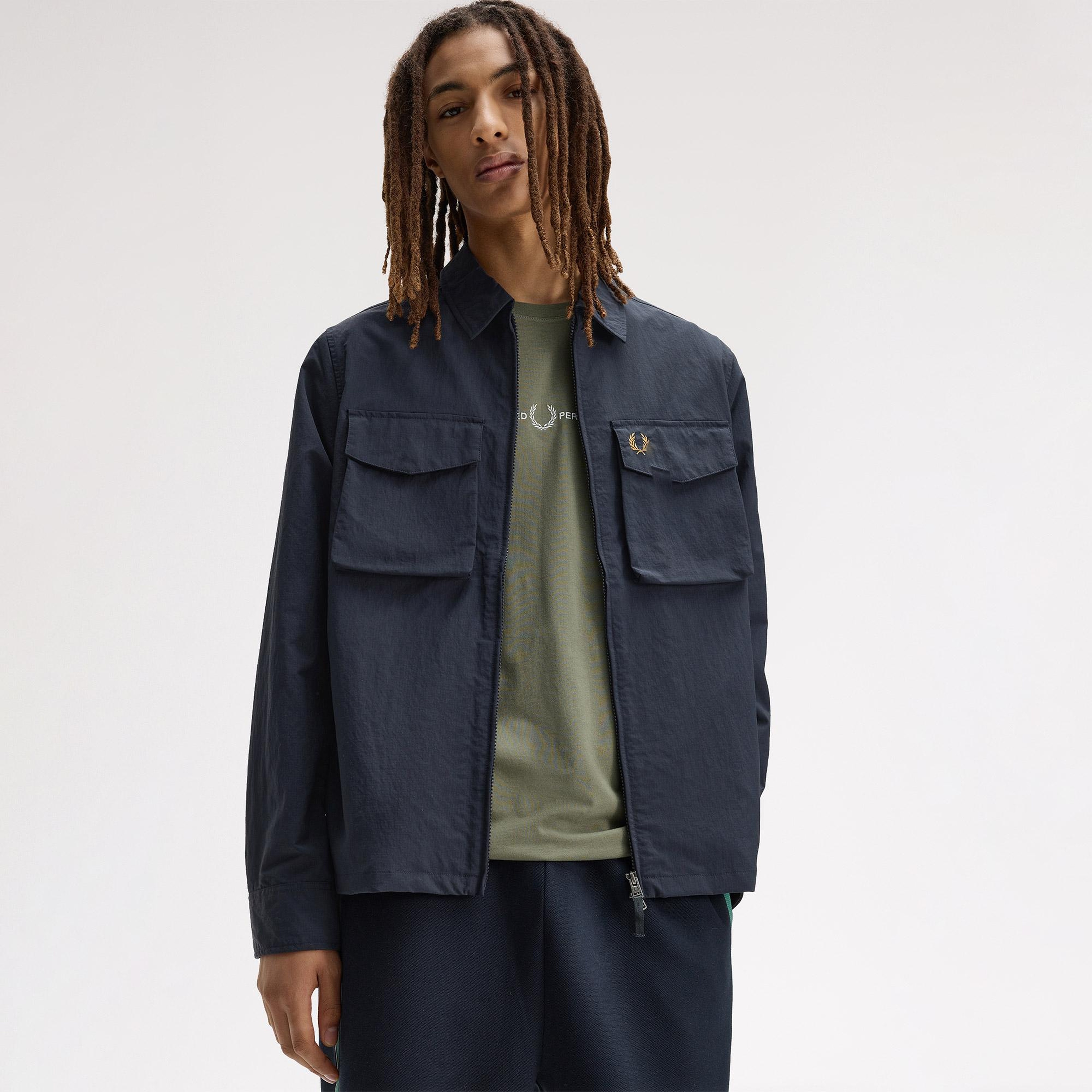 Fred Perry Ripstop Pocket Erkek Lacivert Gömlek