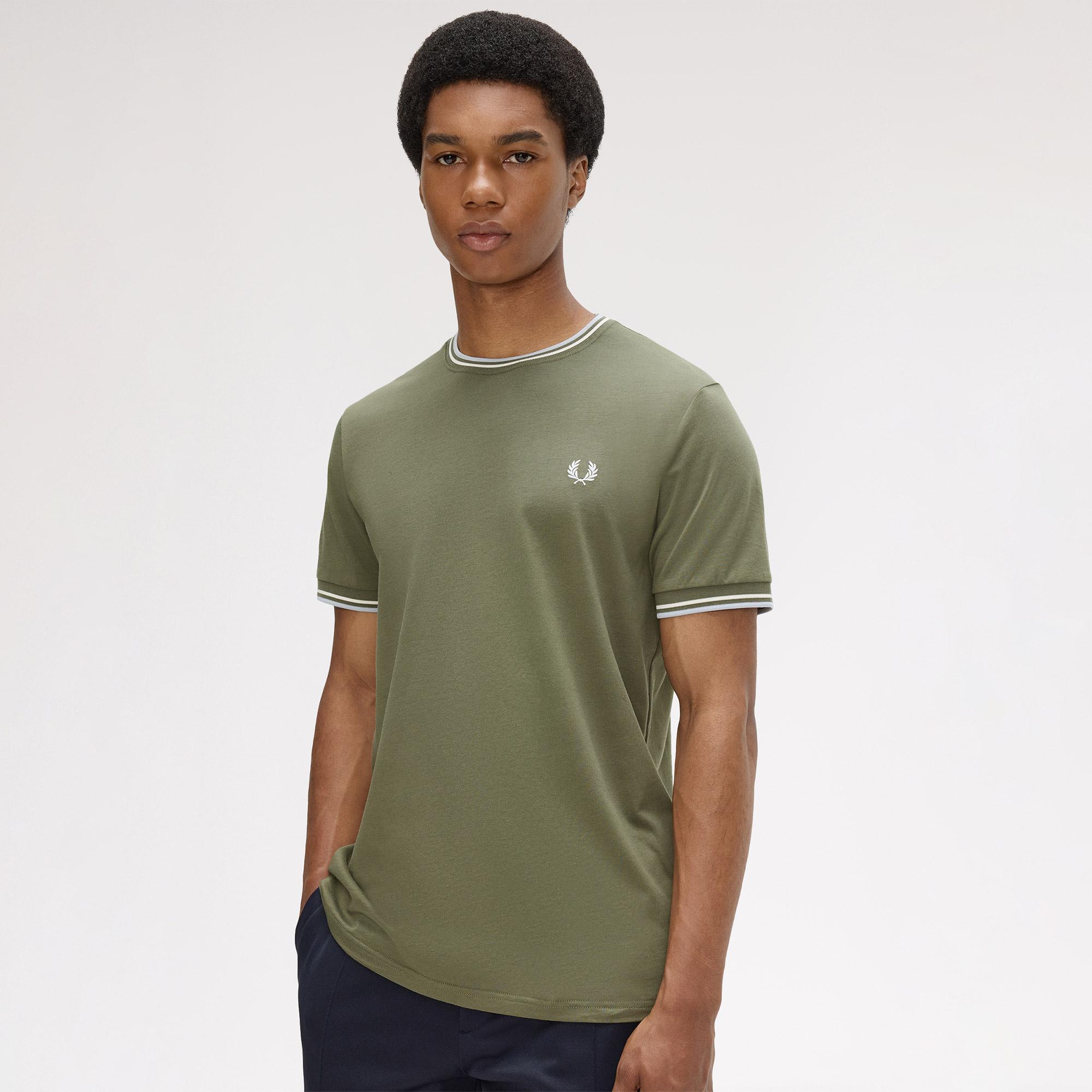 Fred Perry Twin Tipped Erkek Yeşil T-Shirt