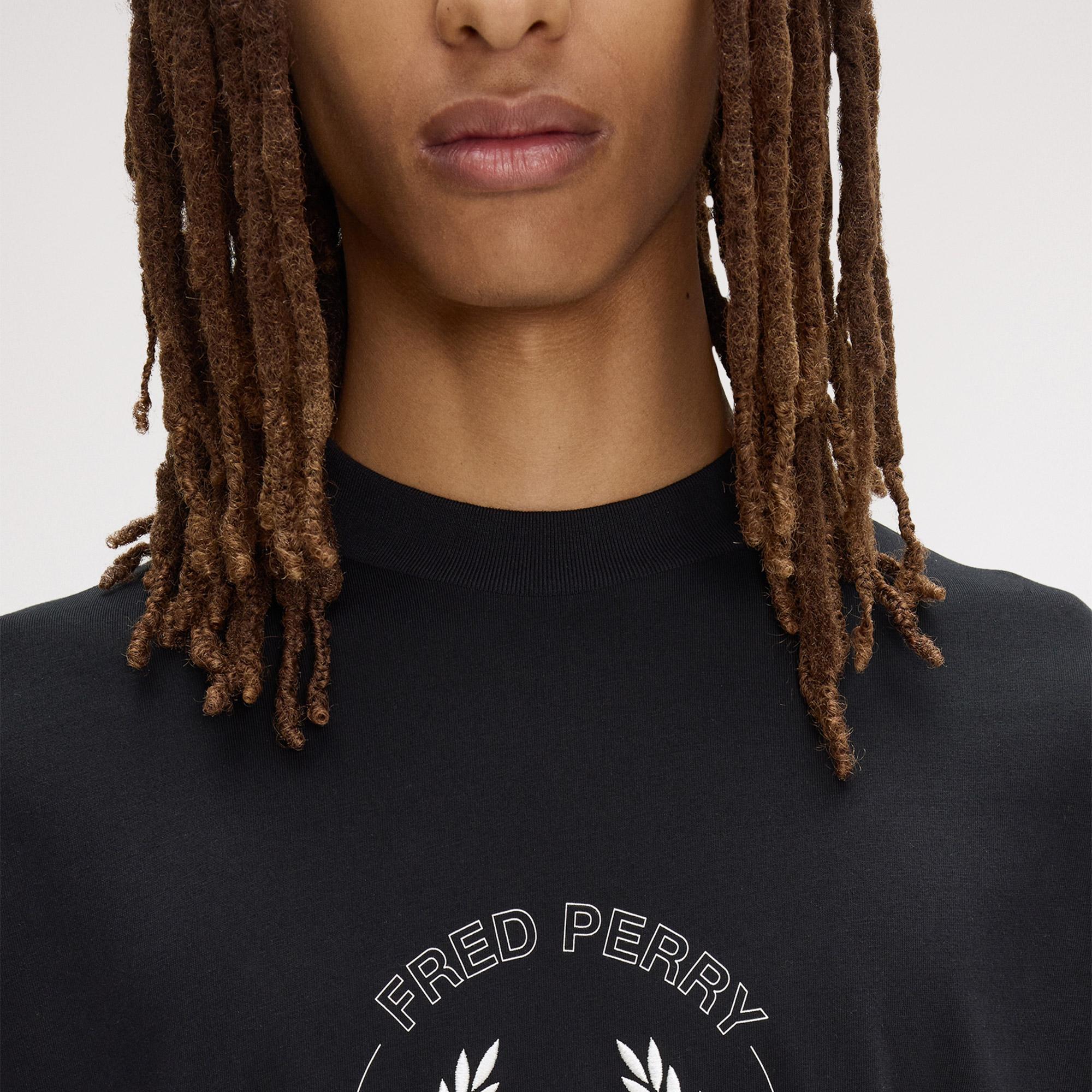 Fred Perry Circle Graphic Erkek Siyah T-Shirt