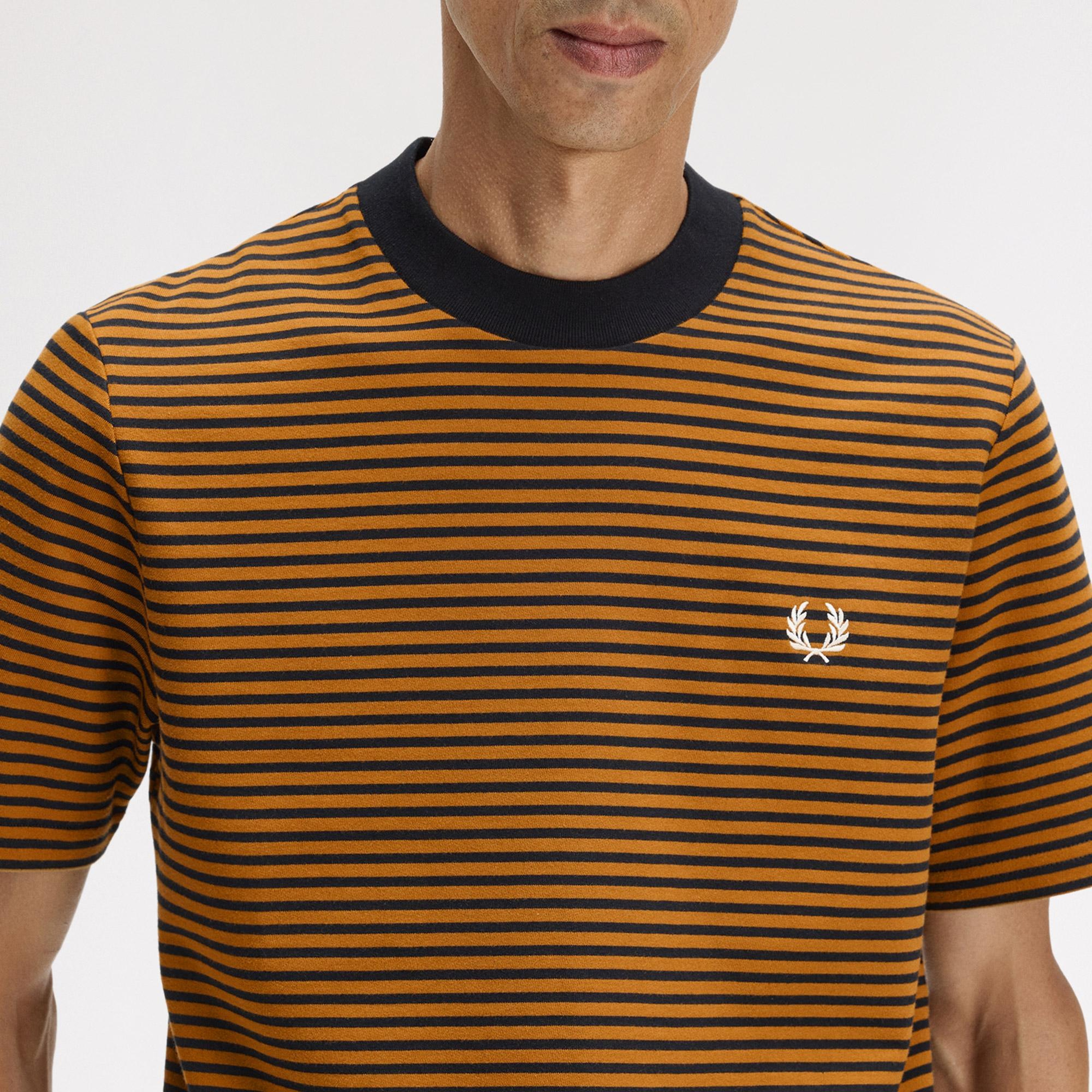 Fred Perry Fine Stripe Heavy Weight Erkek Siyah T-Shirt