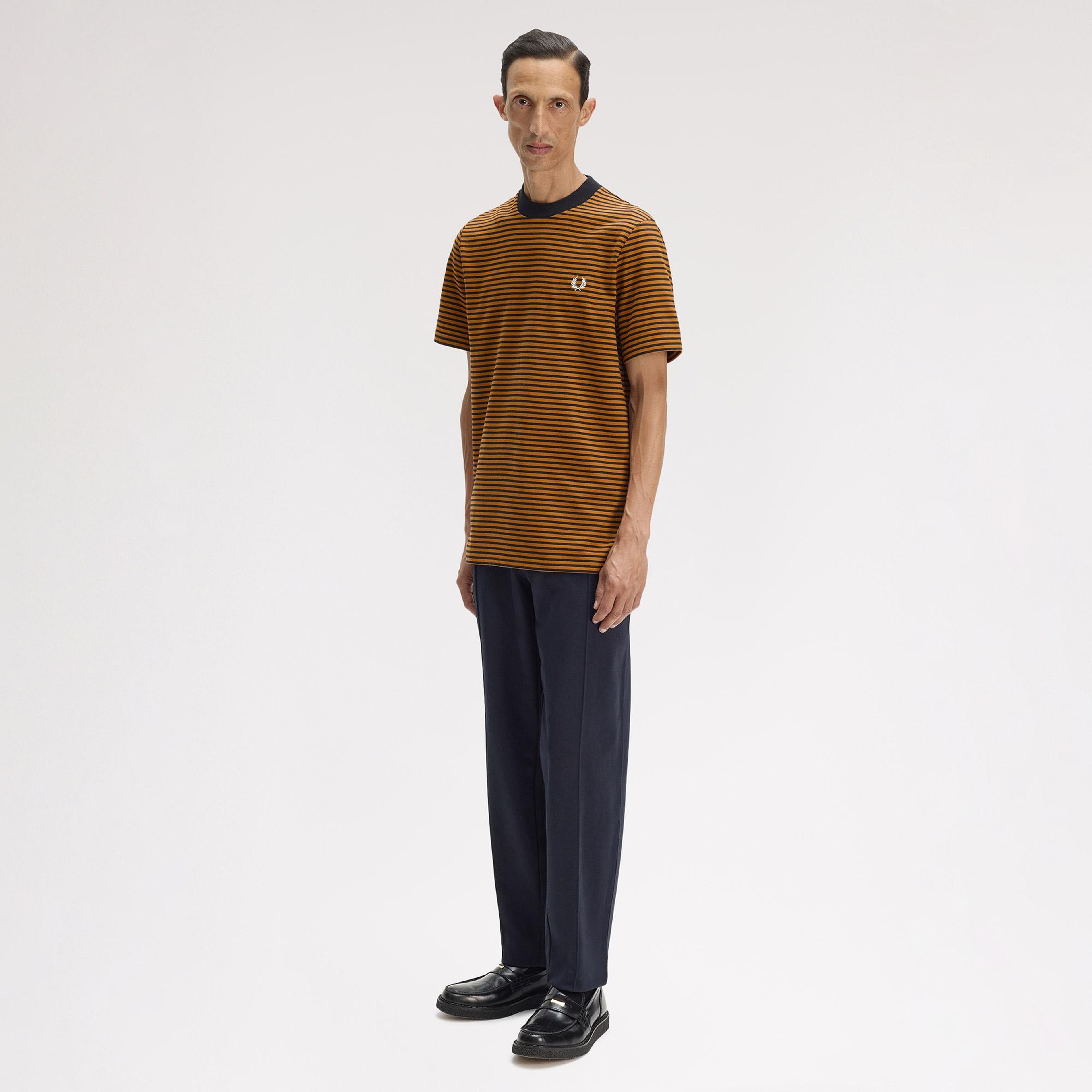 Fred Perry Fine Stripe Heavy Weight Erkek Siyah T-Shirt