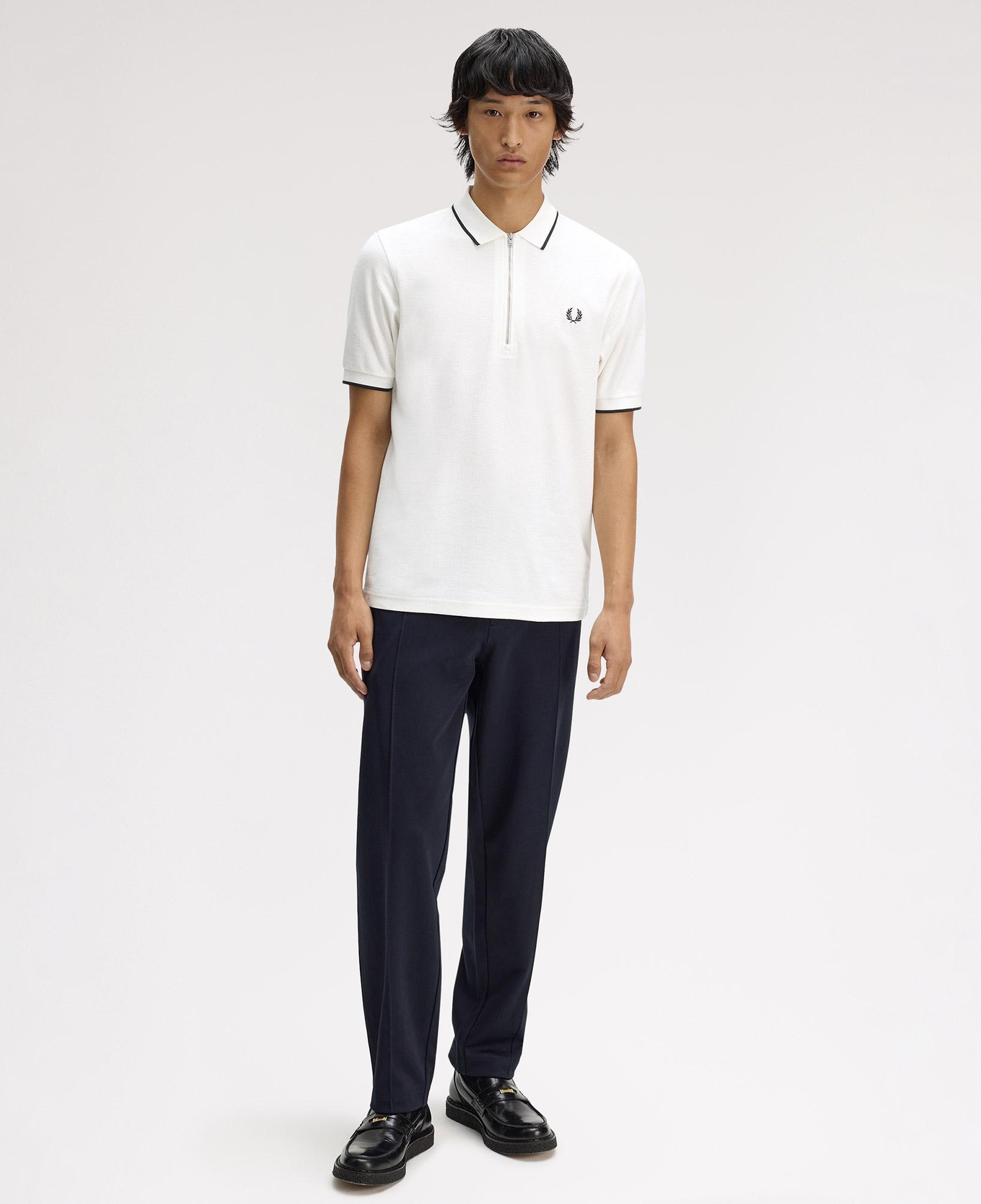Fred Perry Crepe Pique Erkek Beyaz Polo