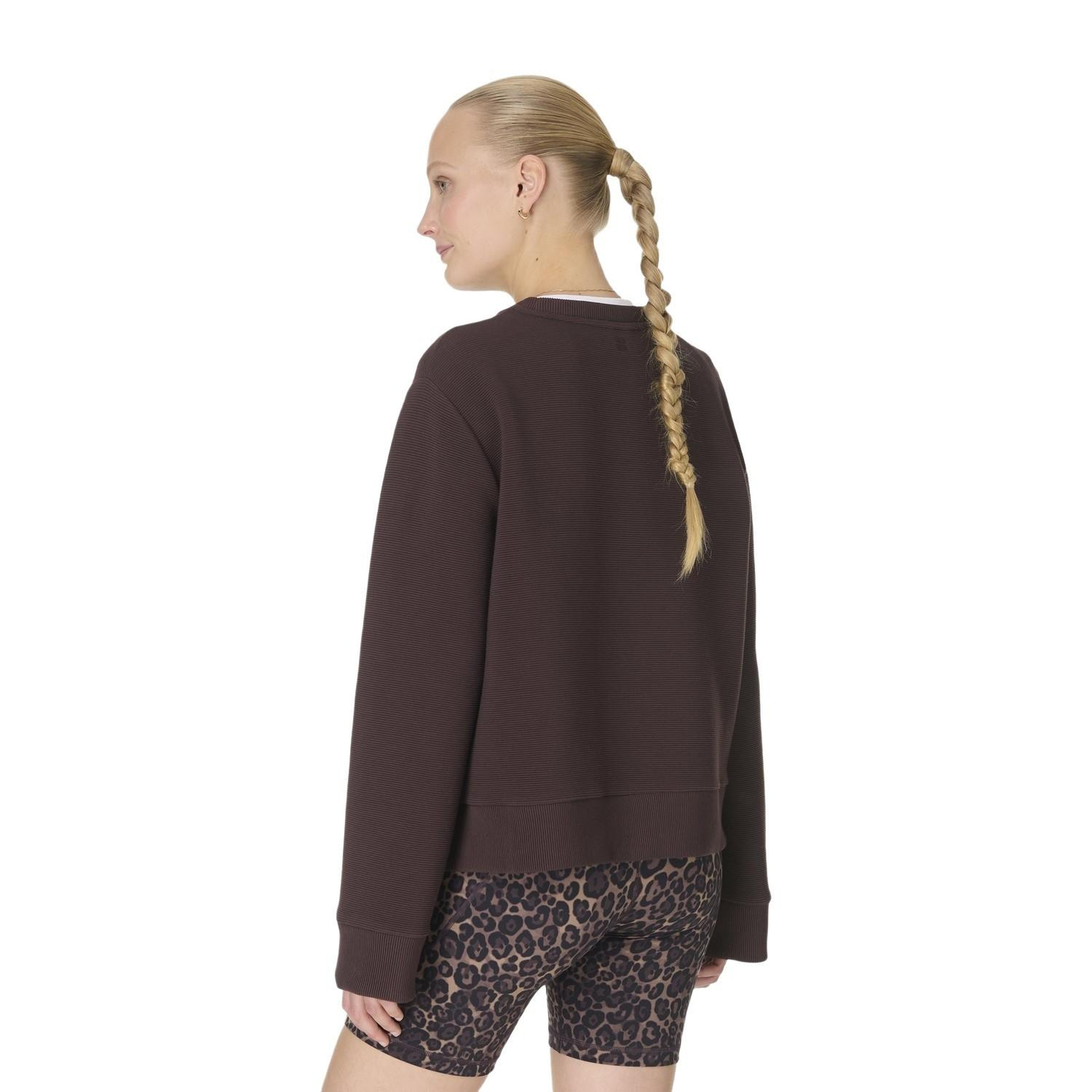 Sweaty Betty Peaceful Rib Cropped Sweatshir Kadın Kahverengi Sweat