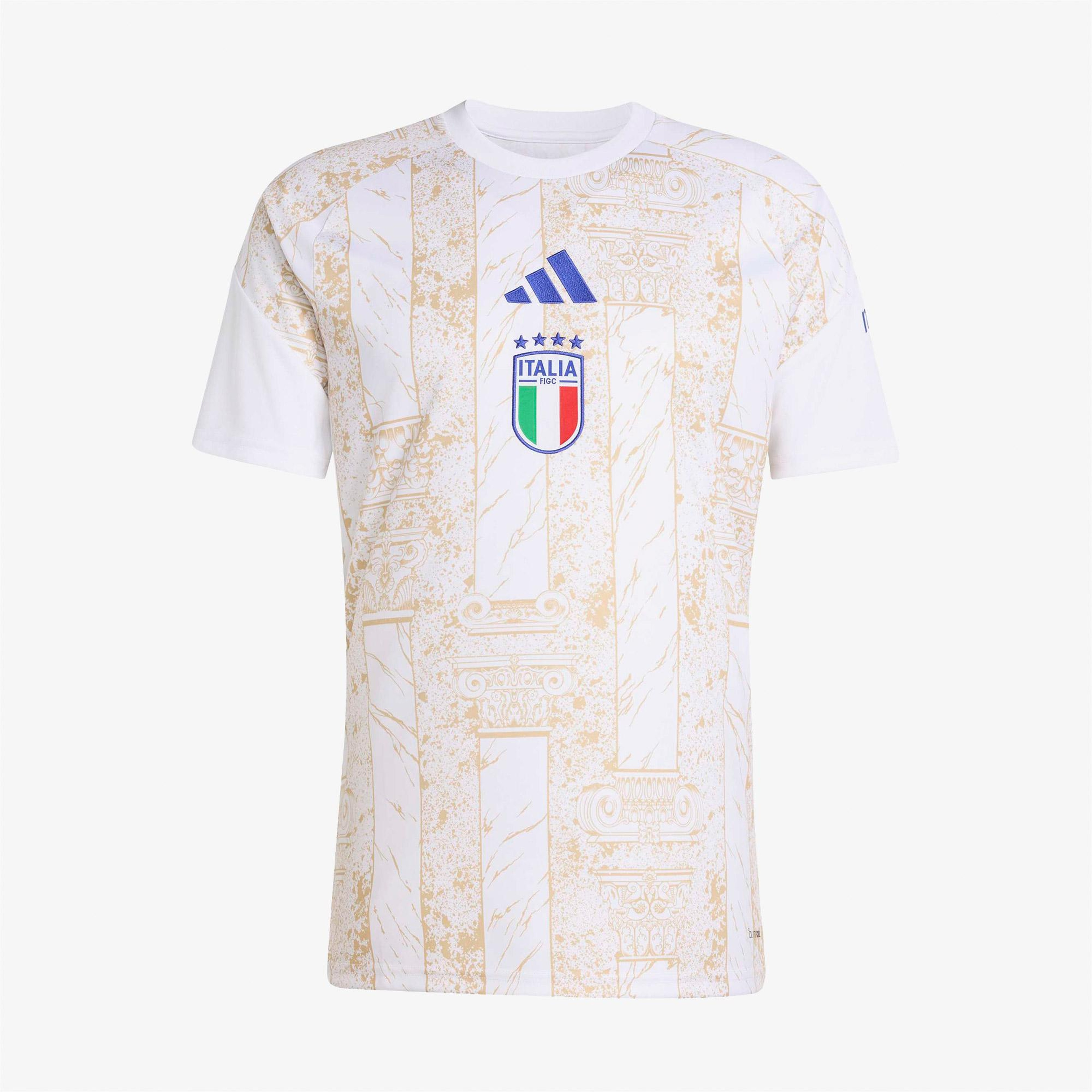 adidas İtalya 26 İç Saha Maç Öncesi  Erkek Beyaz Forma