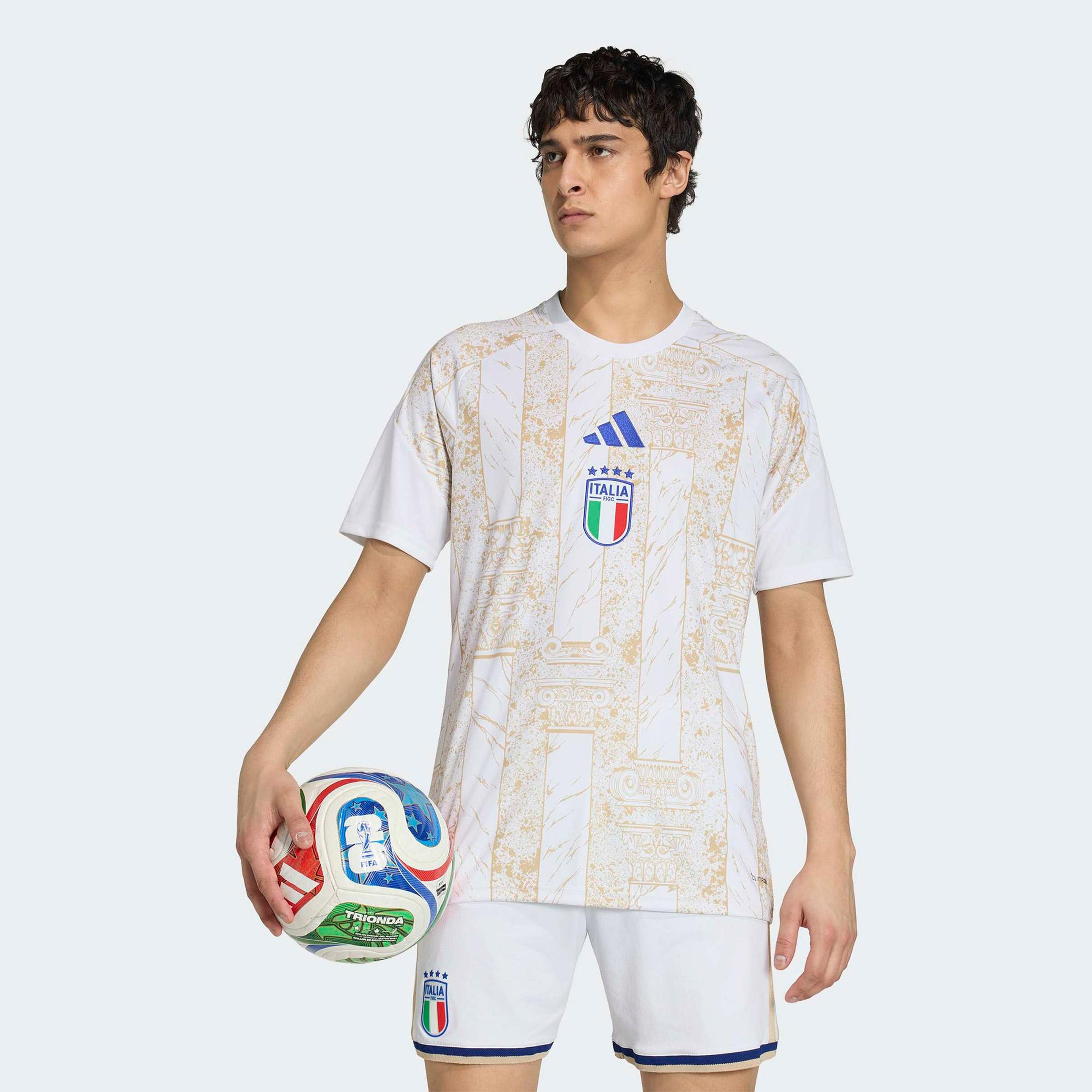 adidas İtalya 26 İç Saha Maç Öncesi  Erkek Beyaz Forma
