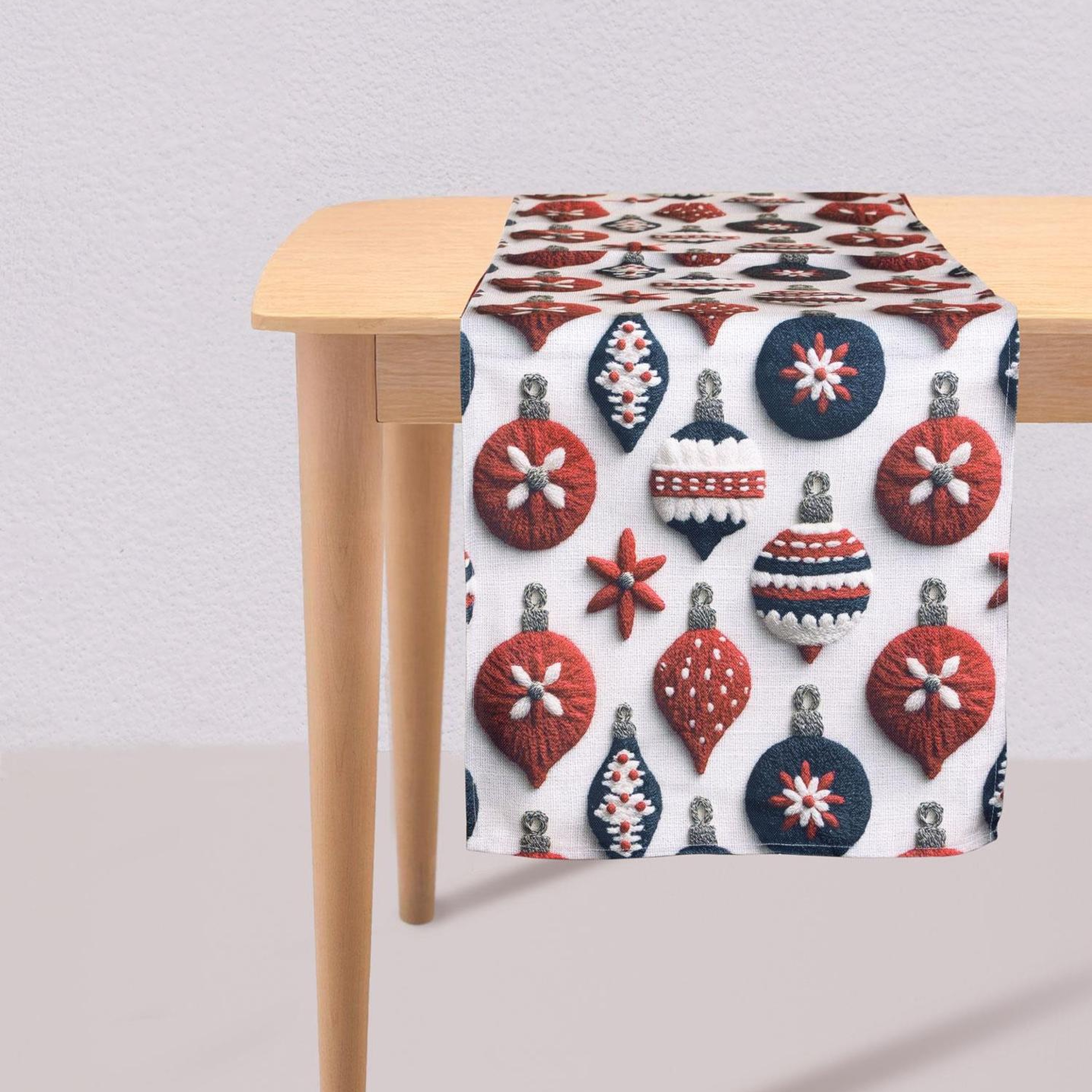 Modern Figür Desenli Runner 45x140 Cm Beyaz