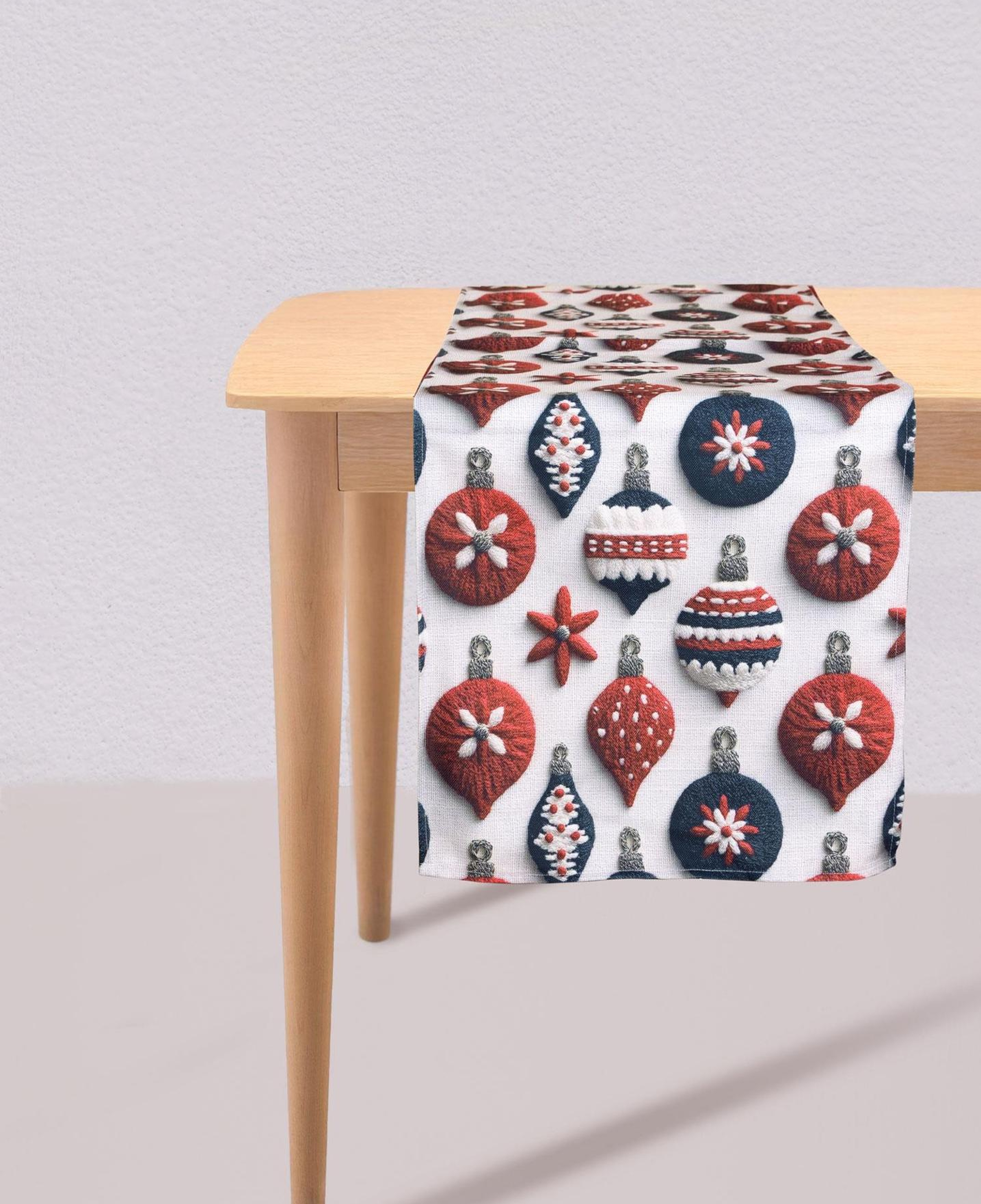 Modern Figür Desenli Runner 45x140 Cm Beyaz