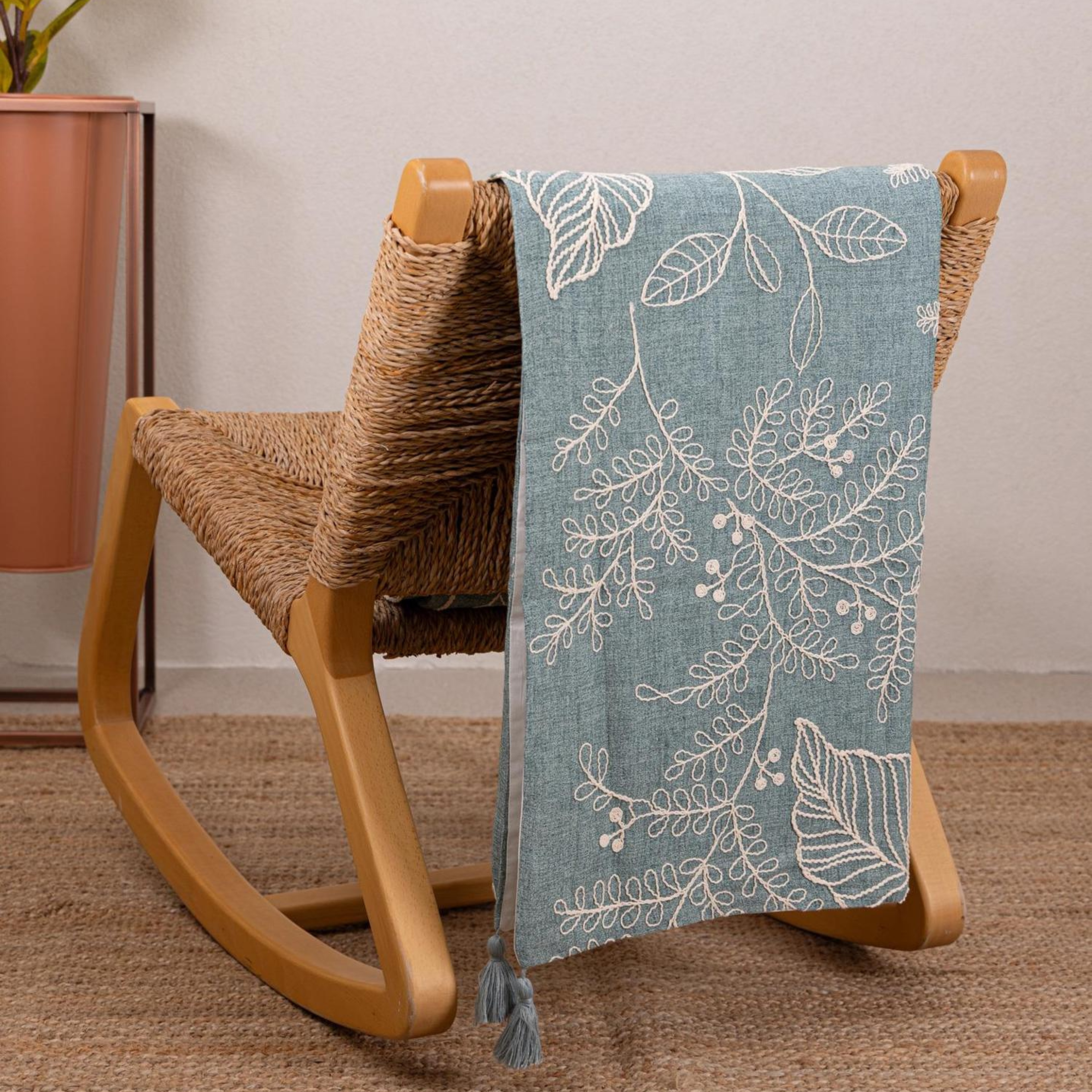Throw Koltuk Şalı Püsküllü Yeşil 170x130