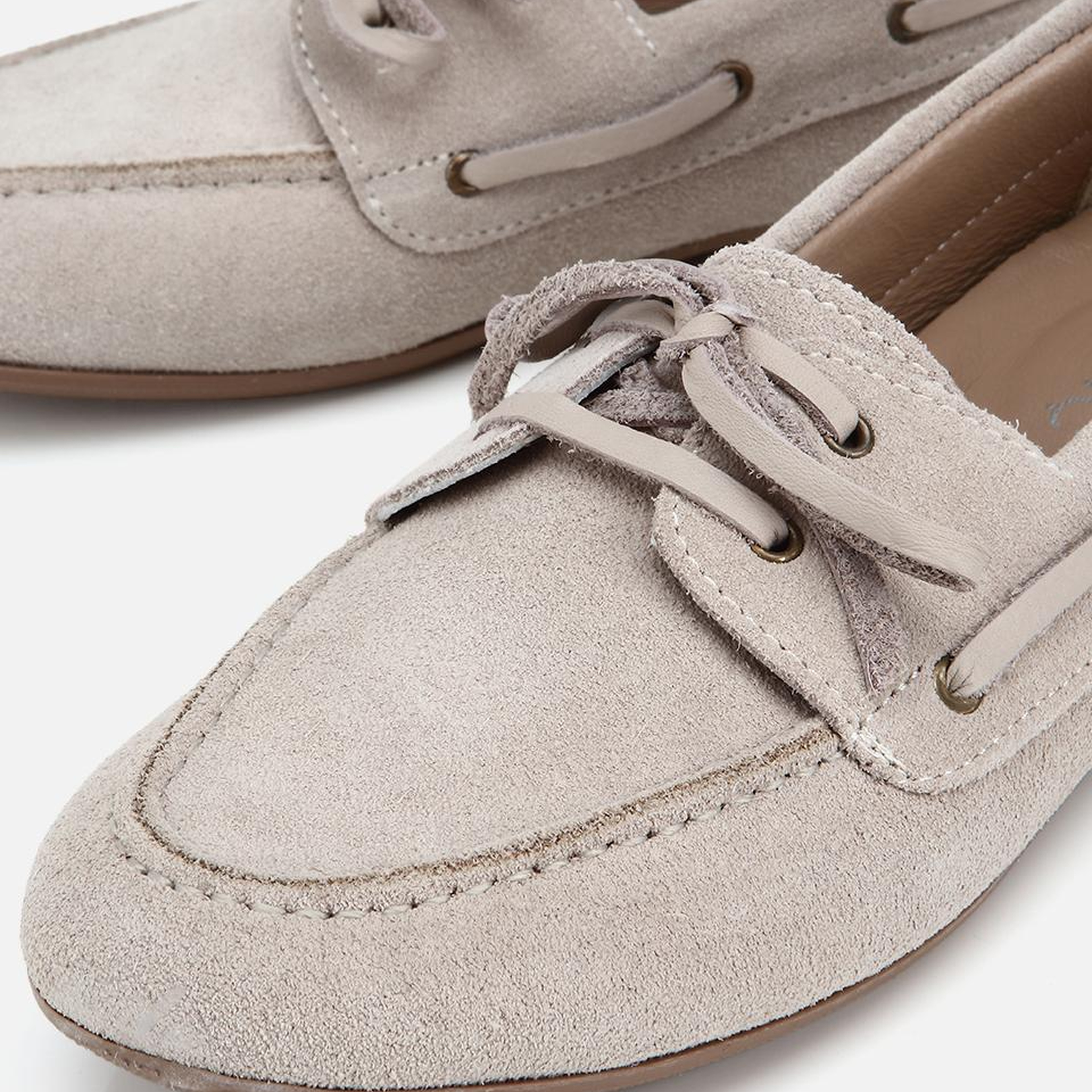 Kadın Süet Deri Bej Comfort Günlük Loafer