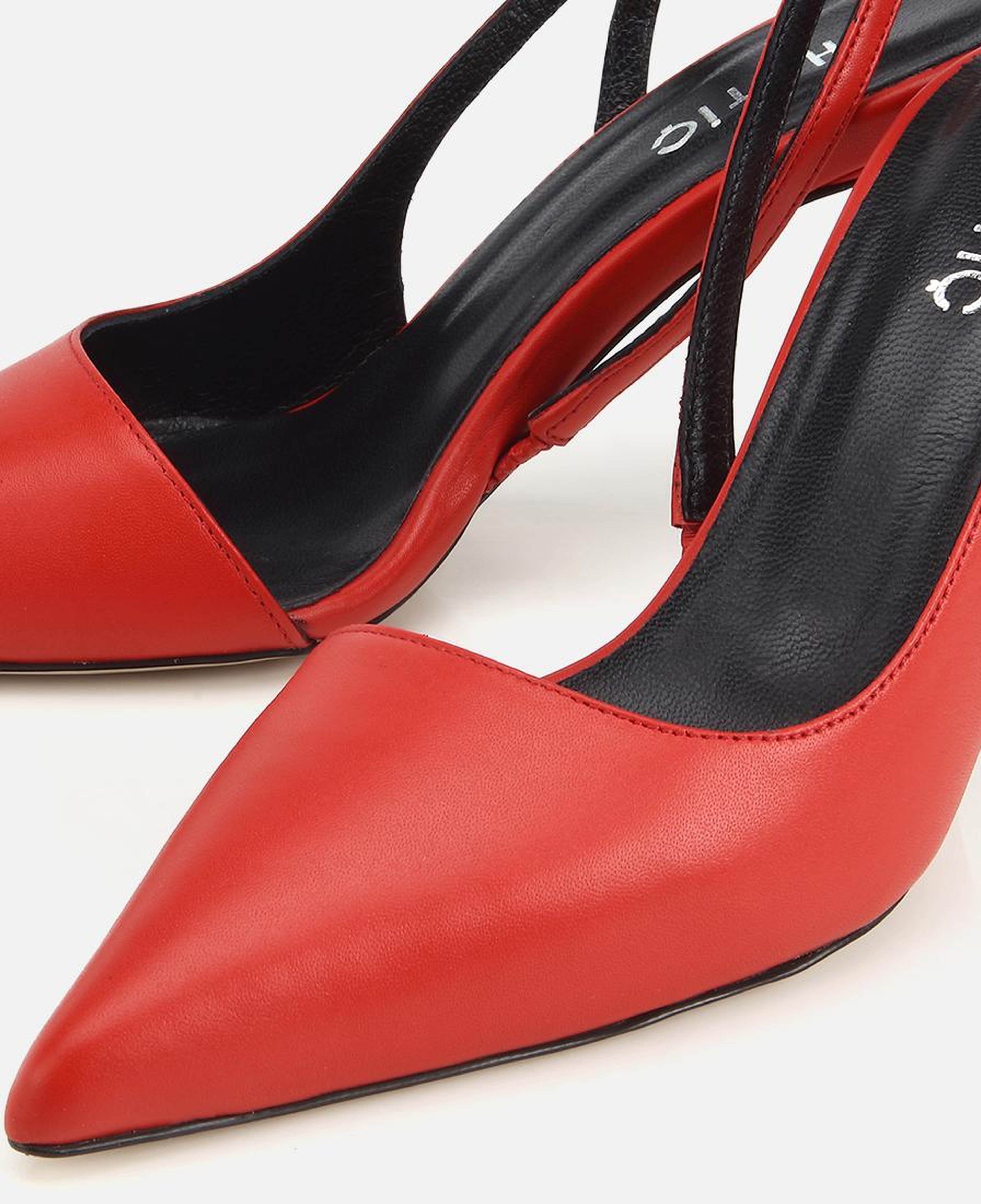 Kadın Deri Kırmızı Sivri Burunlu İnce Topuklu Stiletto