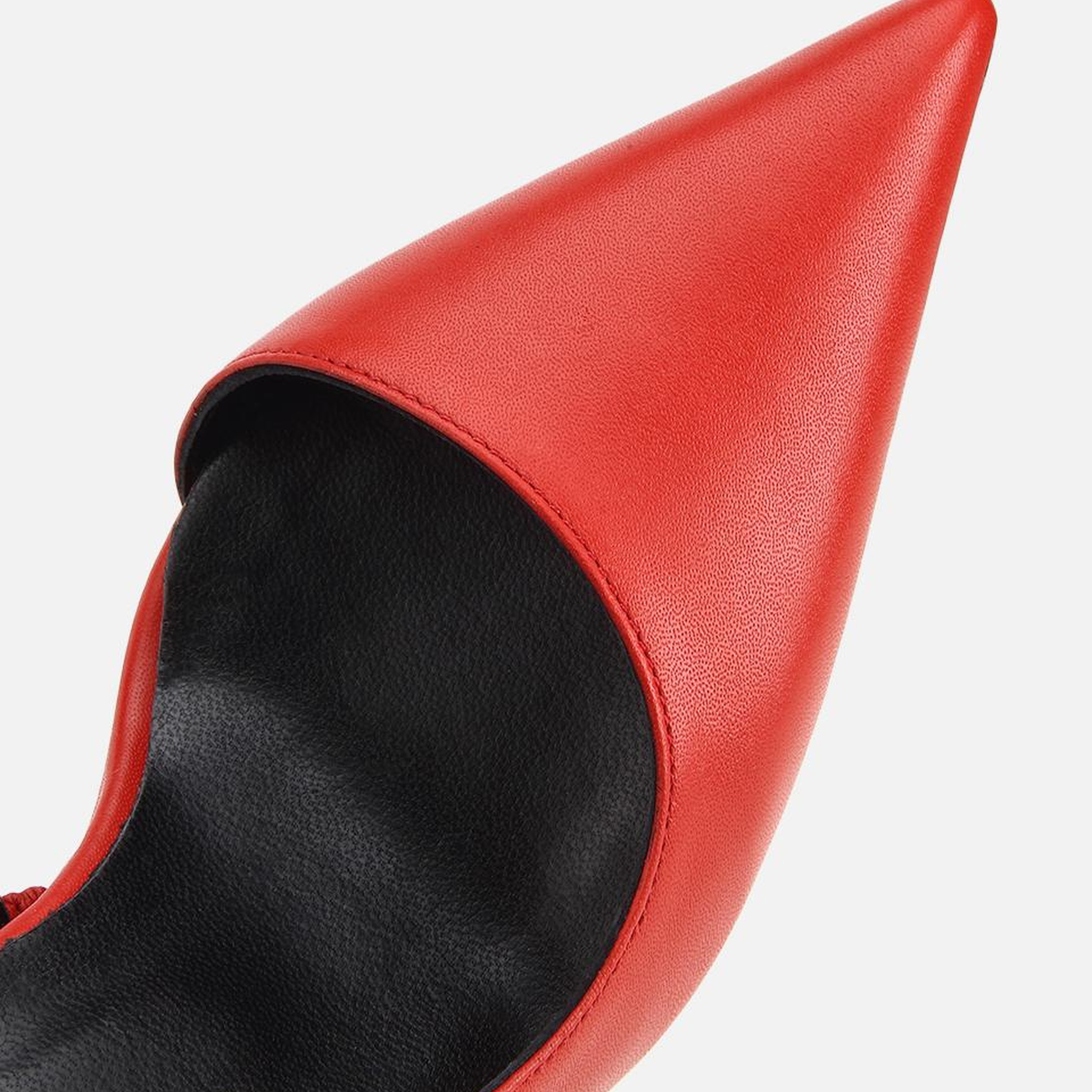 Kadın Deri Kırmızı Sivri Burunlu İnce Topuklu Stiletto