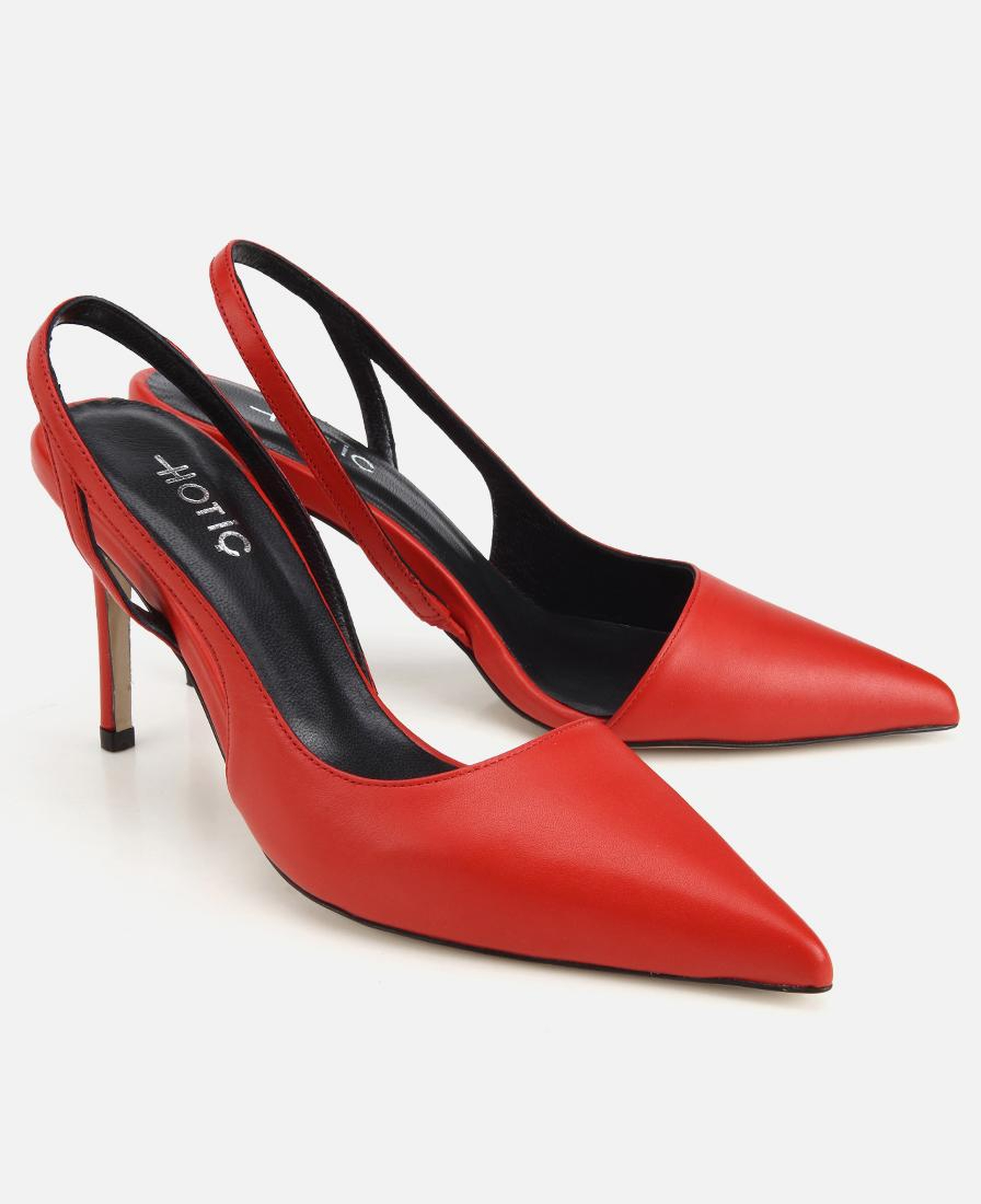 Kadın Deri Kırmızı Sivri Burunlu İnce Topuklu Stiletto