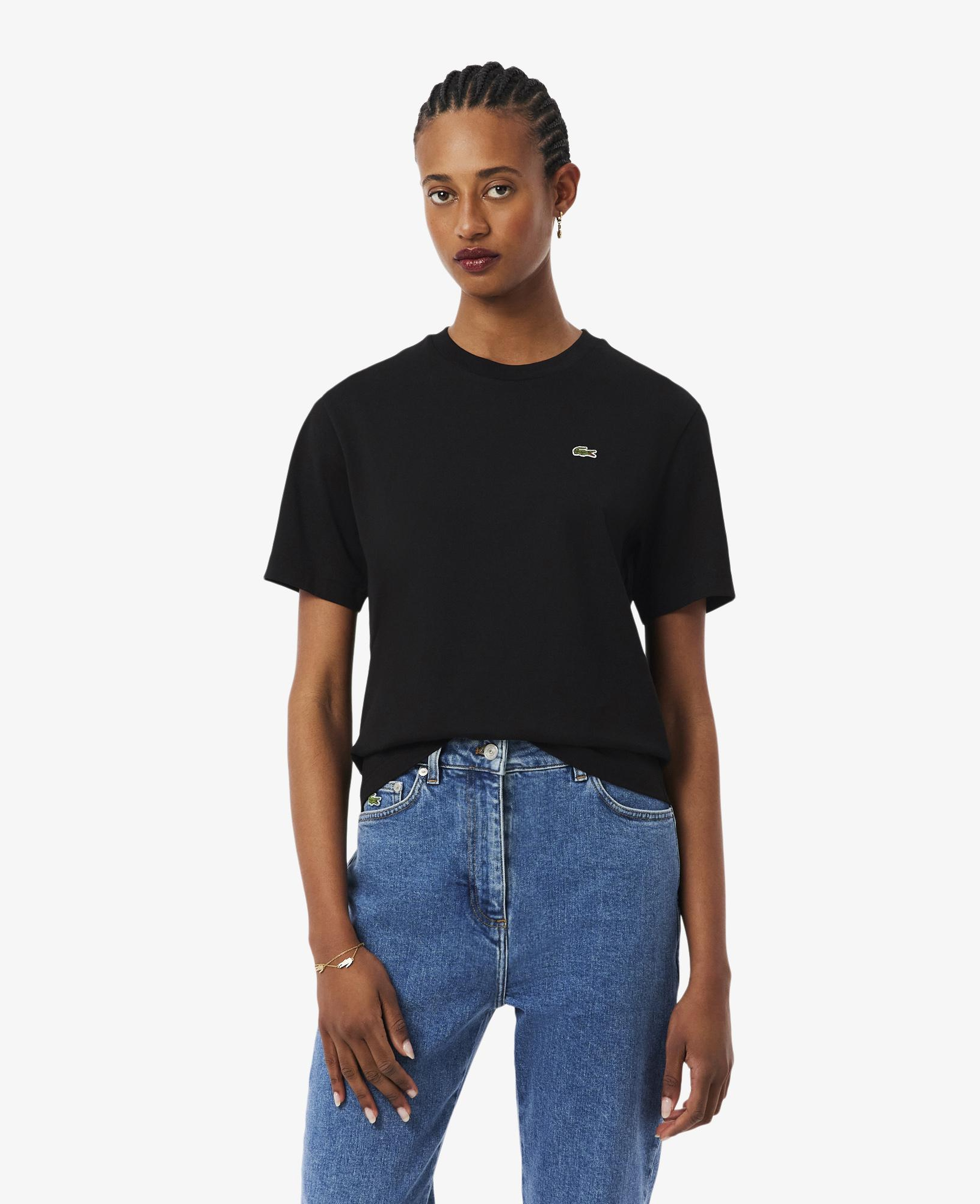 Kadın Relaxed Fit Bisiklet Yaka Siyah T-Shirt
