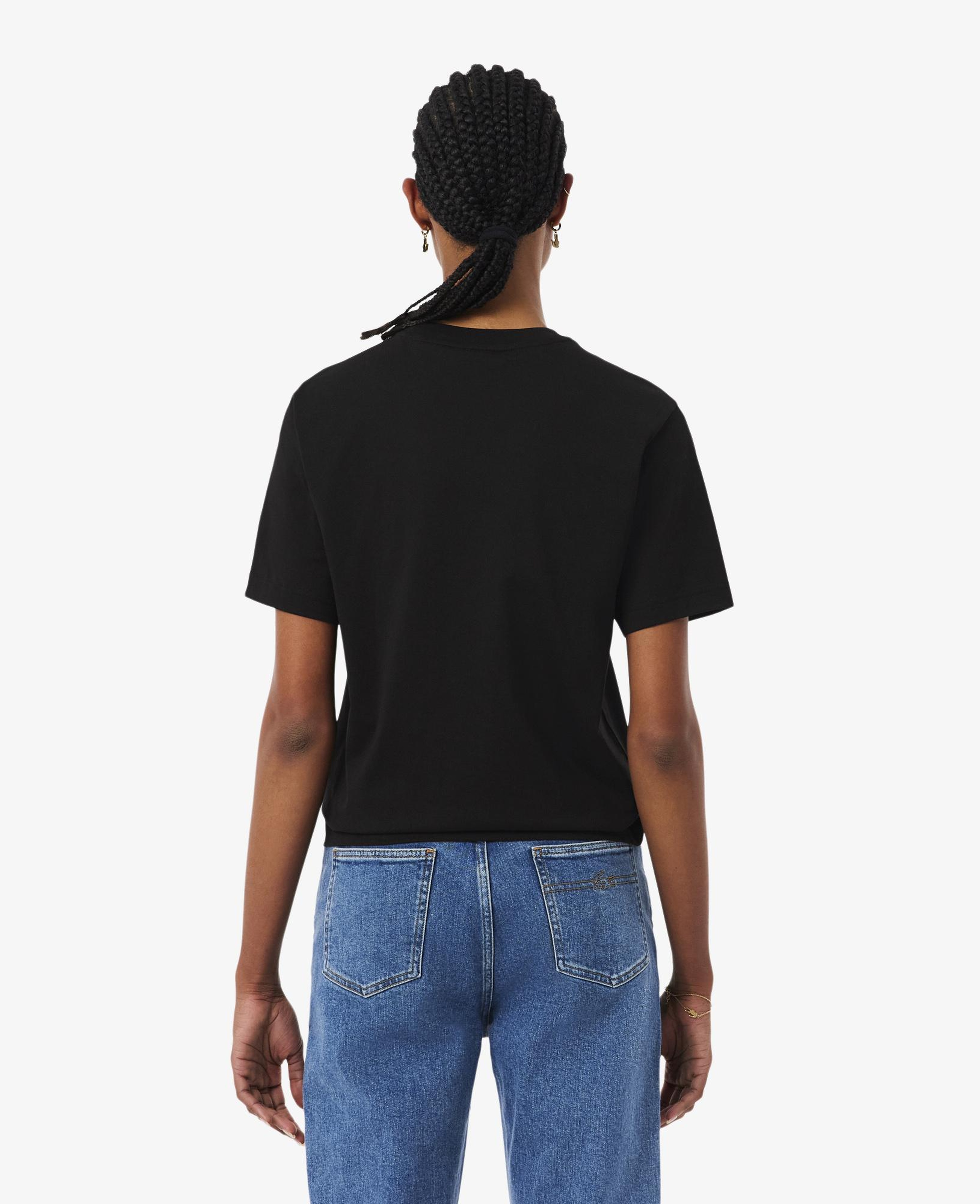 Kadın Relaxed Fit Bisiklet Yaka Siyah T-Shirt