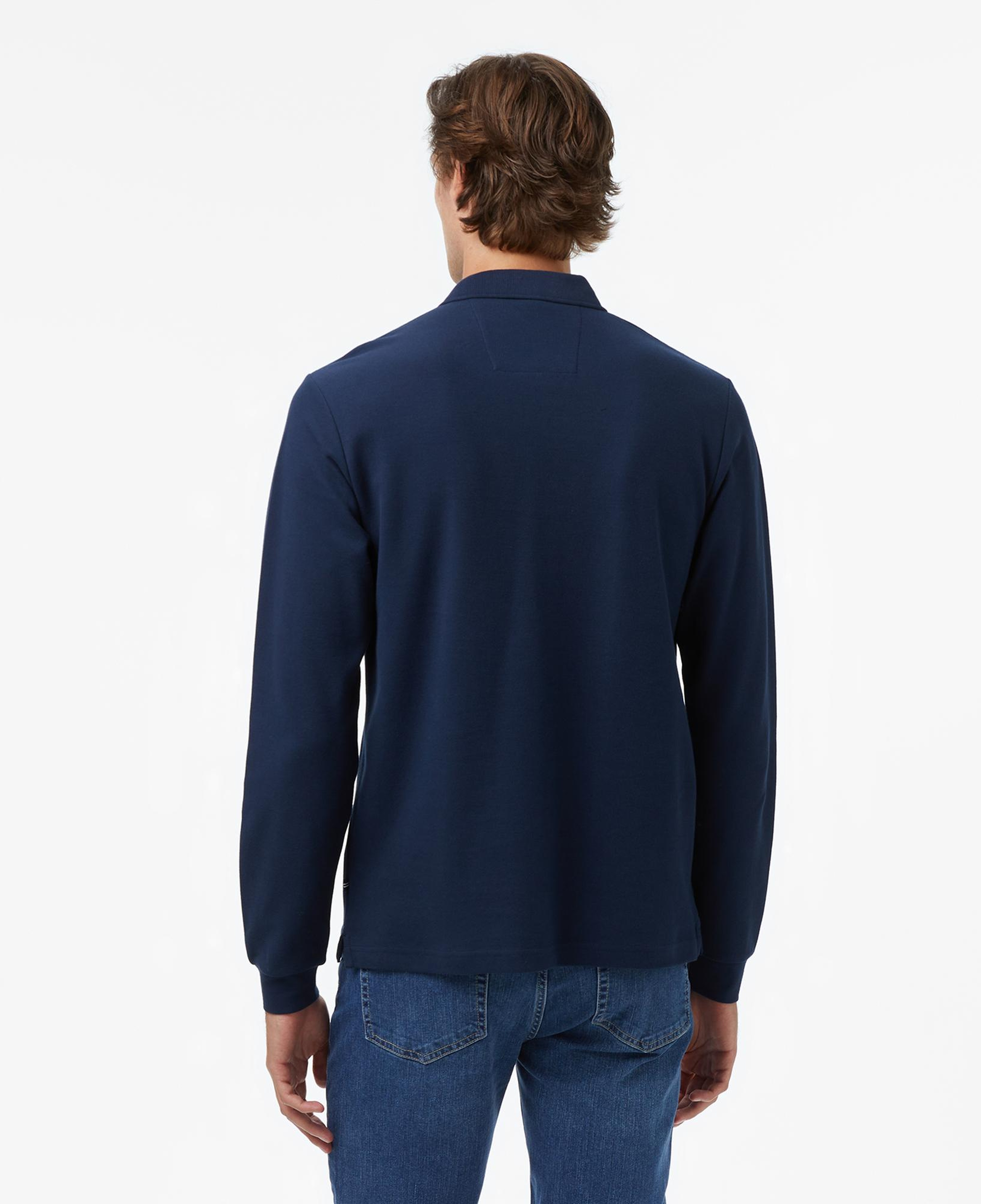 Nautica Erkek Lacivert Classic Fit Uzun Kollu Polo Yaka T-Shirt