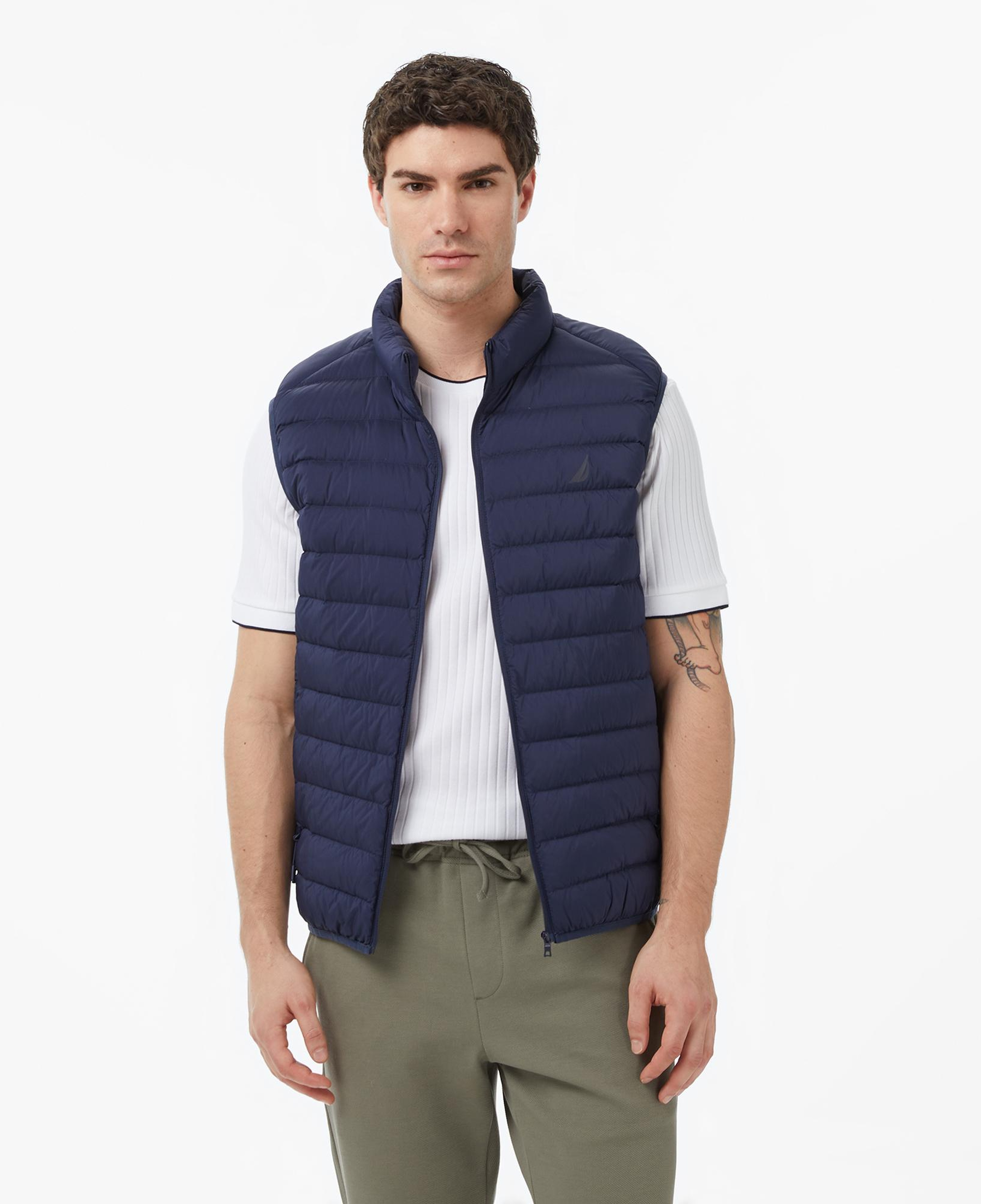 Nautica Erkek Lacivert Regular Fit Su İtici Kaz Tüyü Yelek
