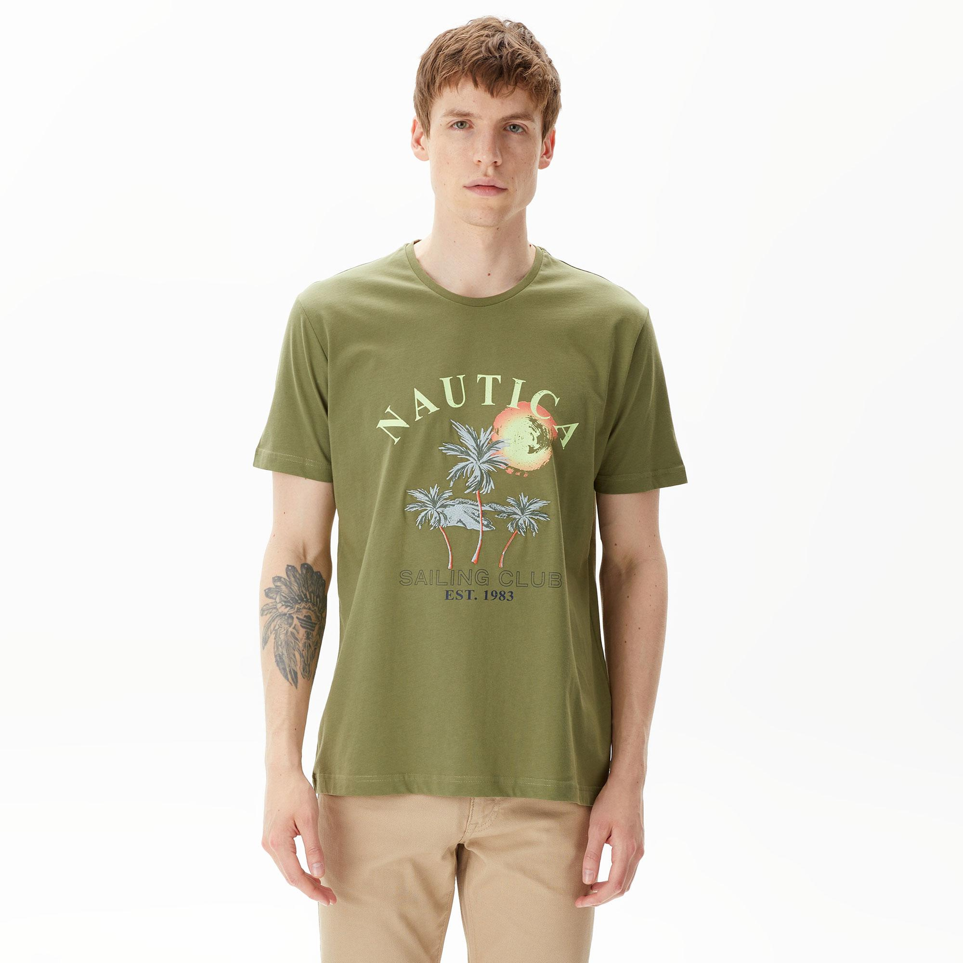 Nautica Erkek Yeşil Standart Fit T-Shirt