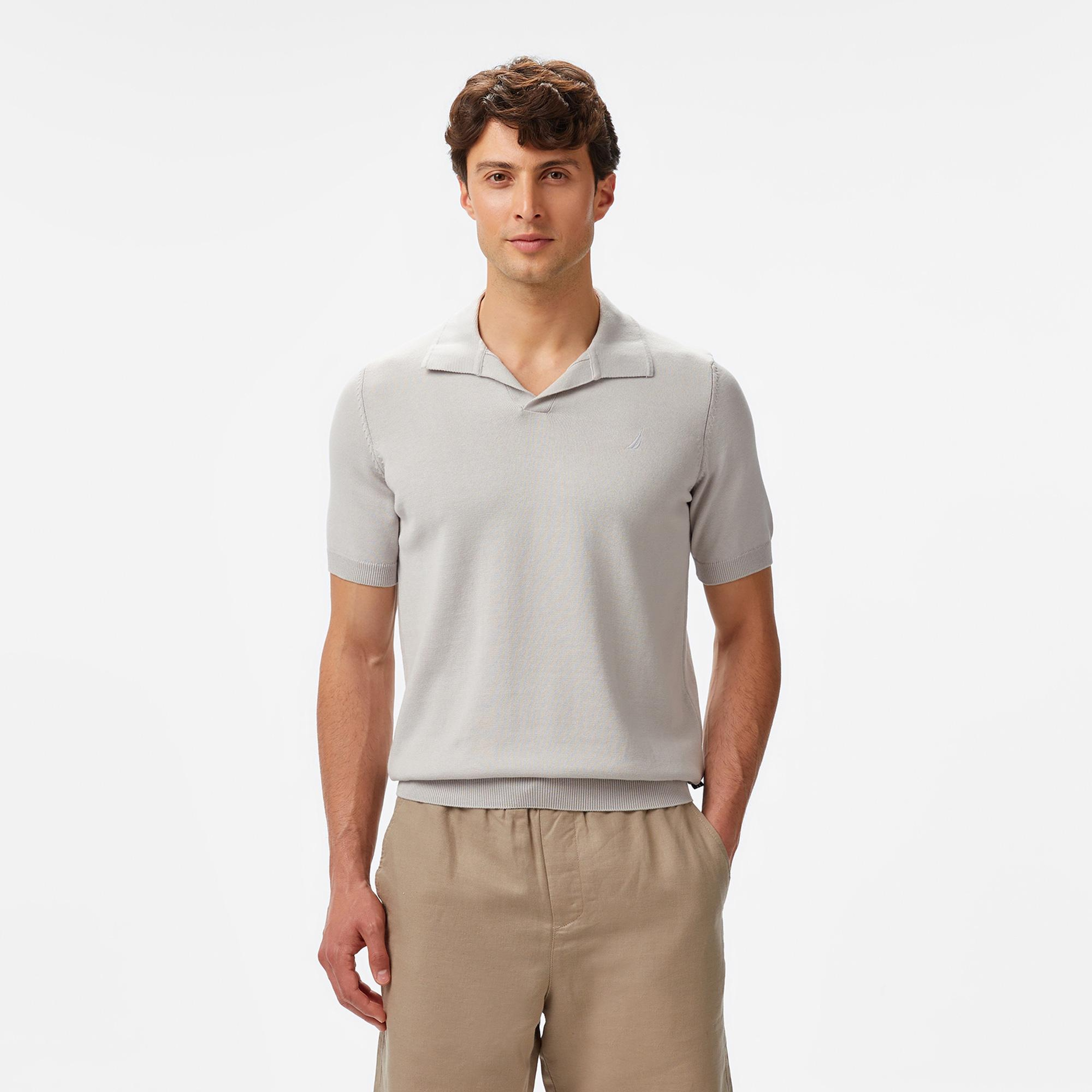 Nautica Erkek Gri Classic Fit Kısa Kollu Triko