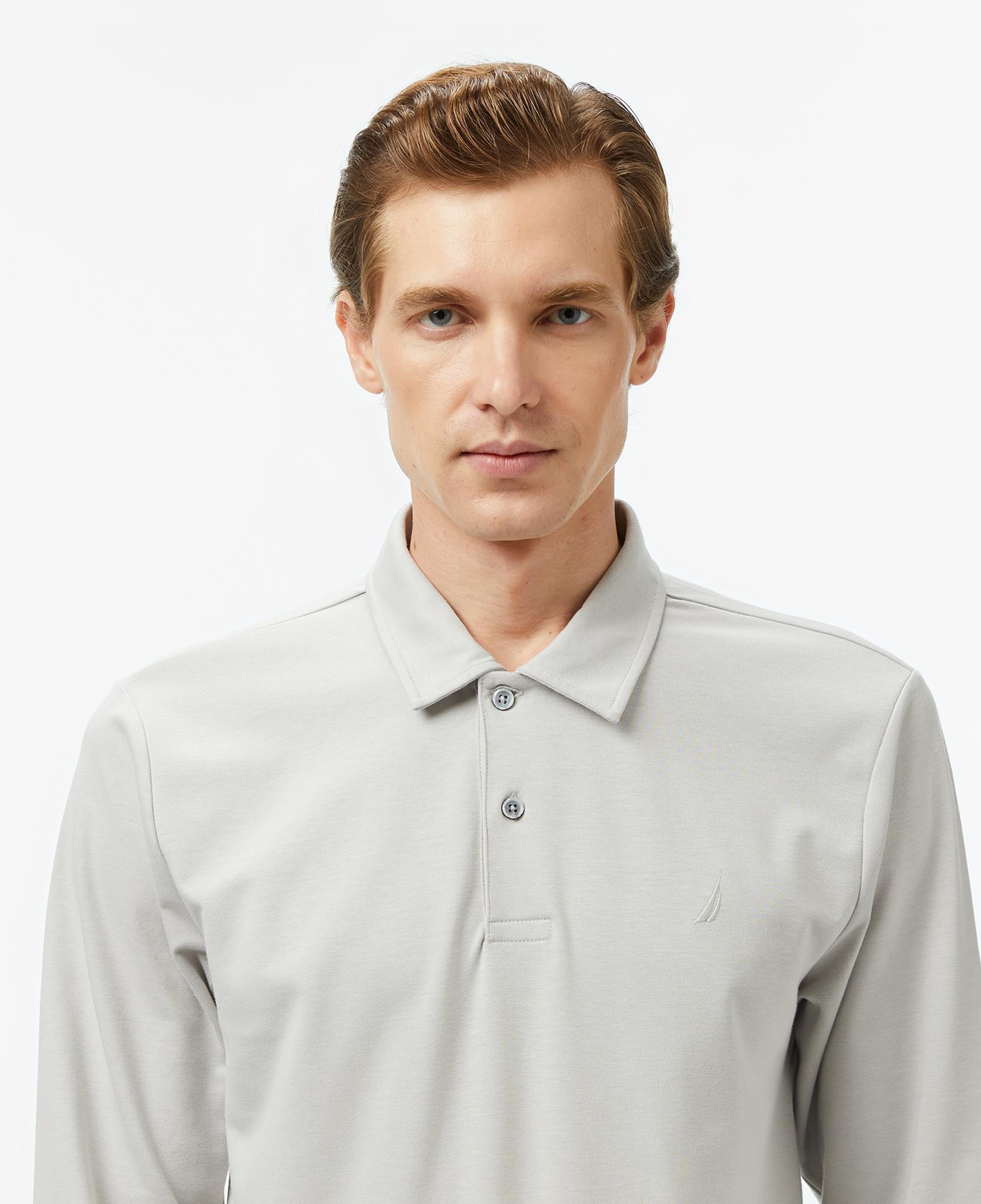 Nautica Erkek Gri Classic Fit Uzun Kollu Polo Yaka T-Shirt