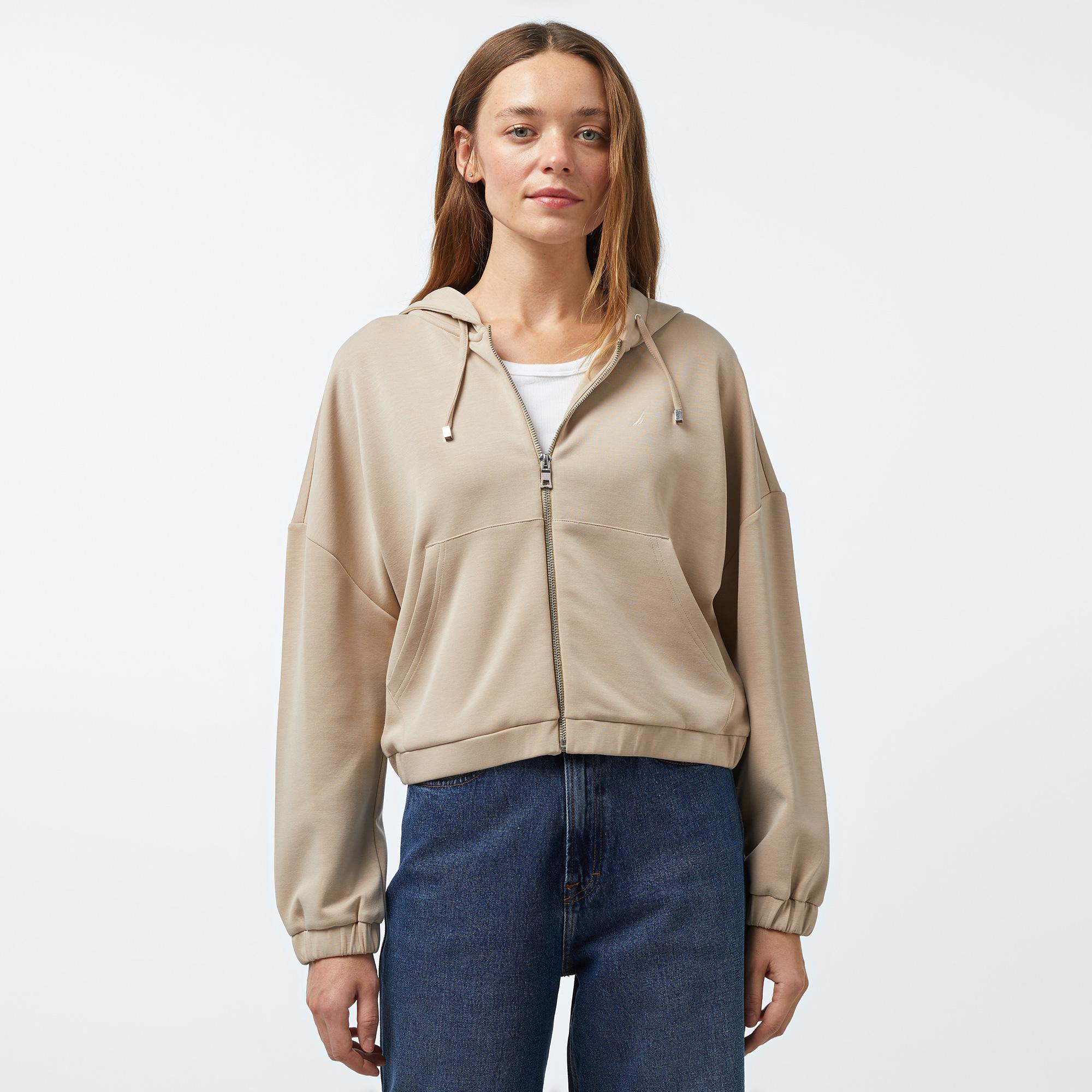 Nautica Kadın Bej Regular Fit Sweatshirt
