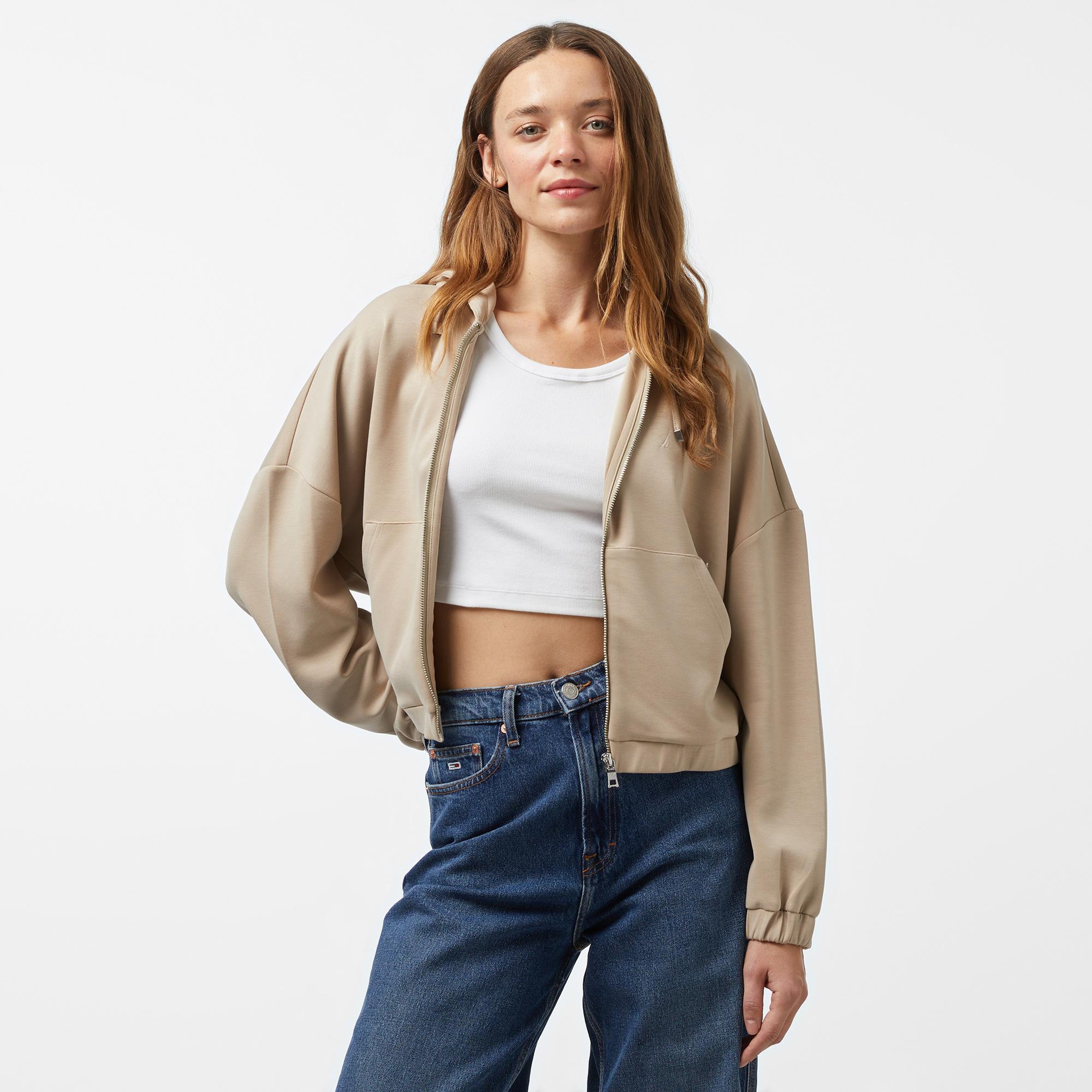 Nautica Kadın Bej Regular Fit Sweatshirt
