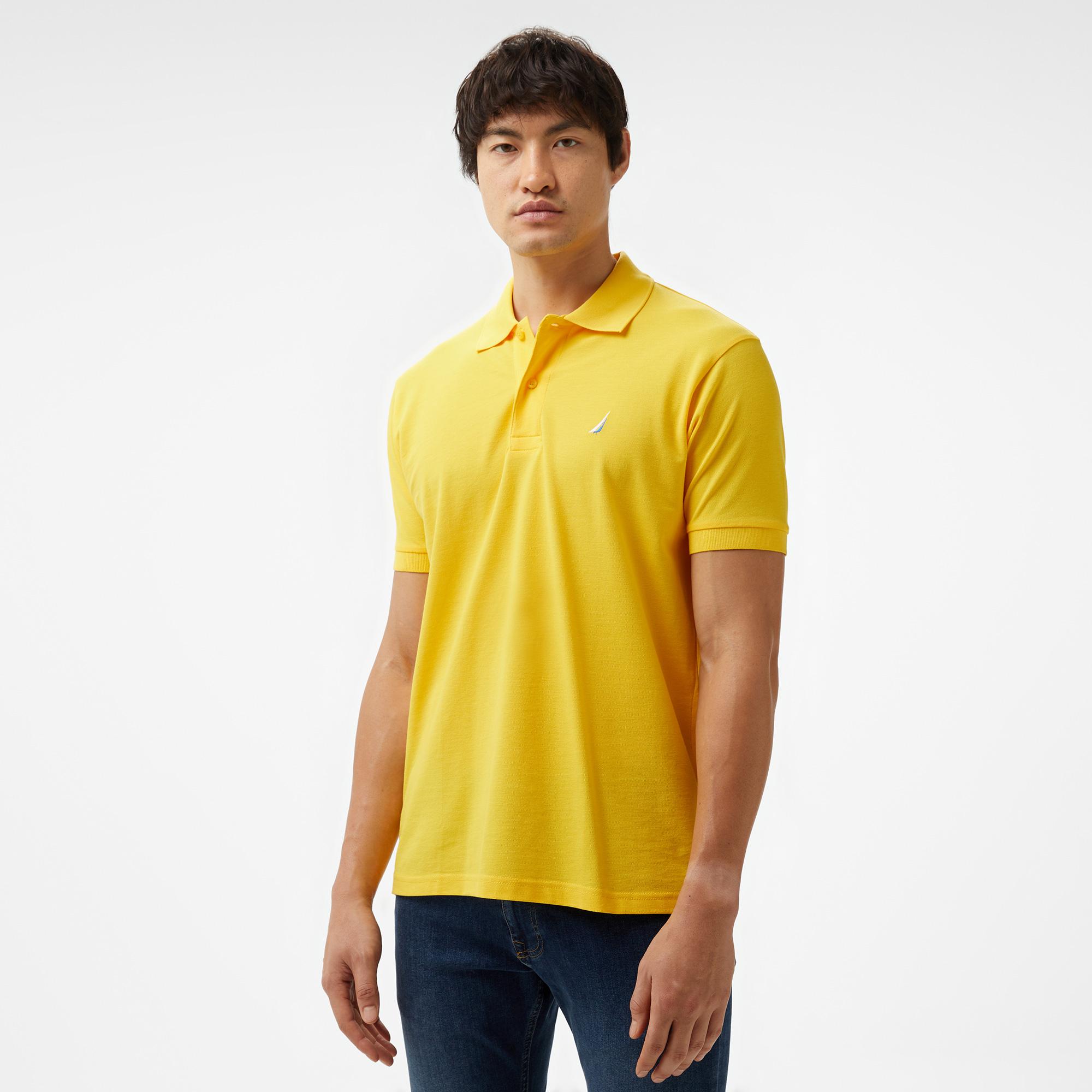 Nautica Erkek Sarı Classic Fit Kısa Kollu Polo Yaka T-Shirt