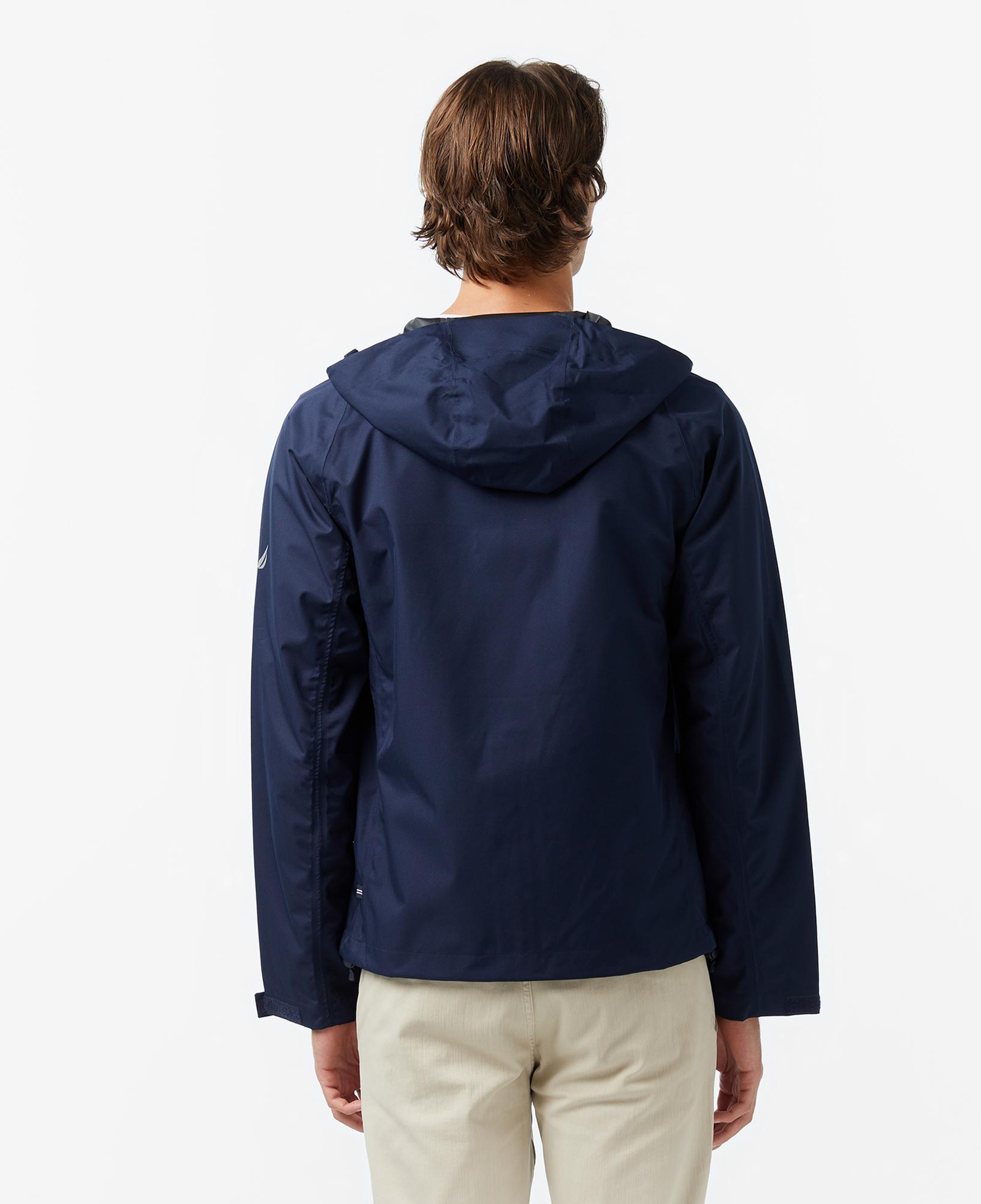 Nautica Erkek Lacivert Regular Fit Kapüşonlu Su Geçirmez Yağmurluk
