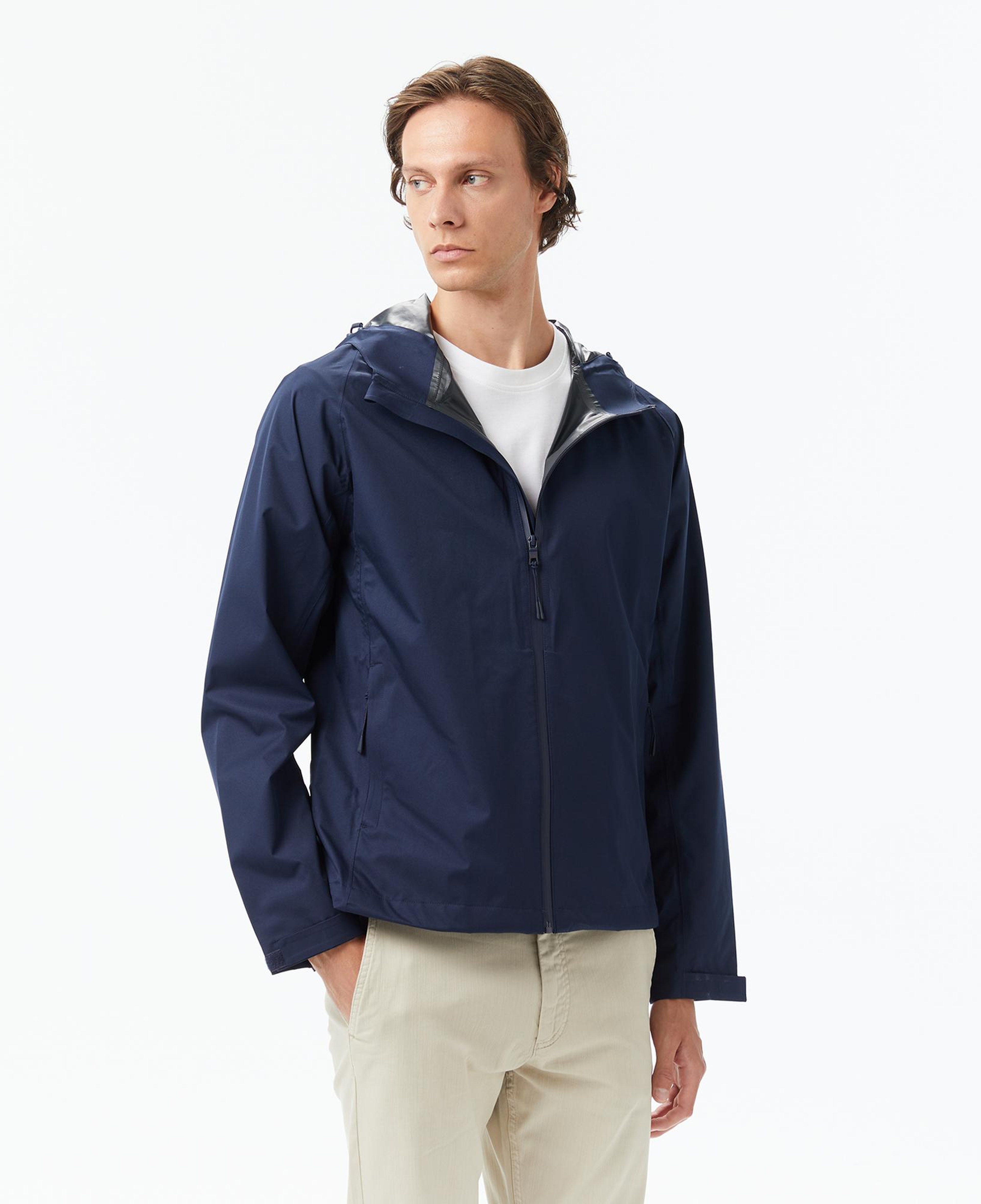Nautica Erkek Lacivert Regular Fit Kapüşonlu Su Geçirmez Yağmurluk